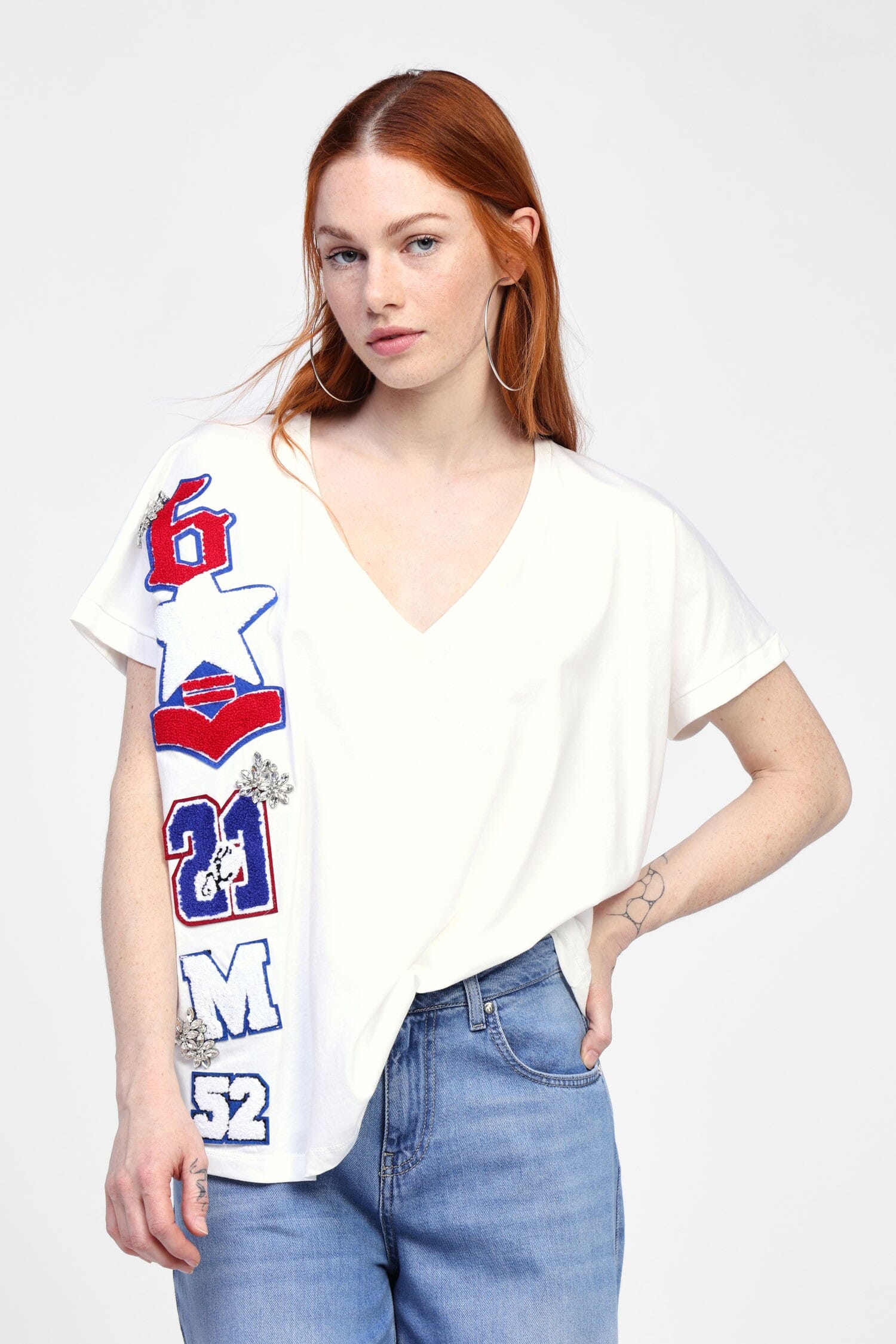 T-Shirt Con Ricami E Applicazioni Dixie