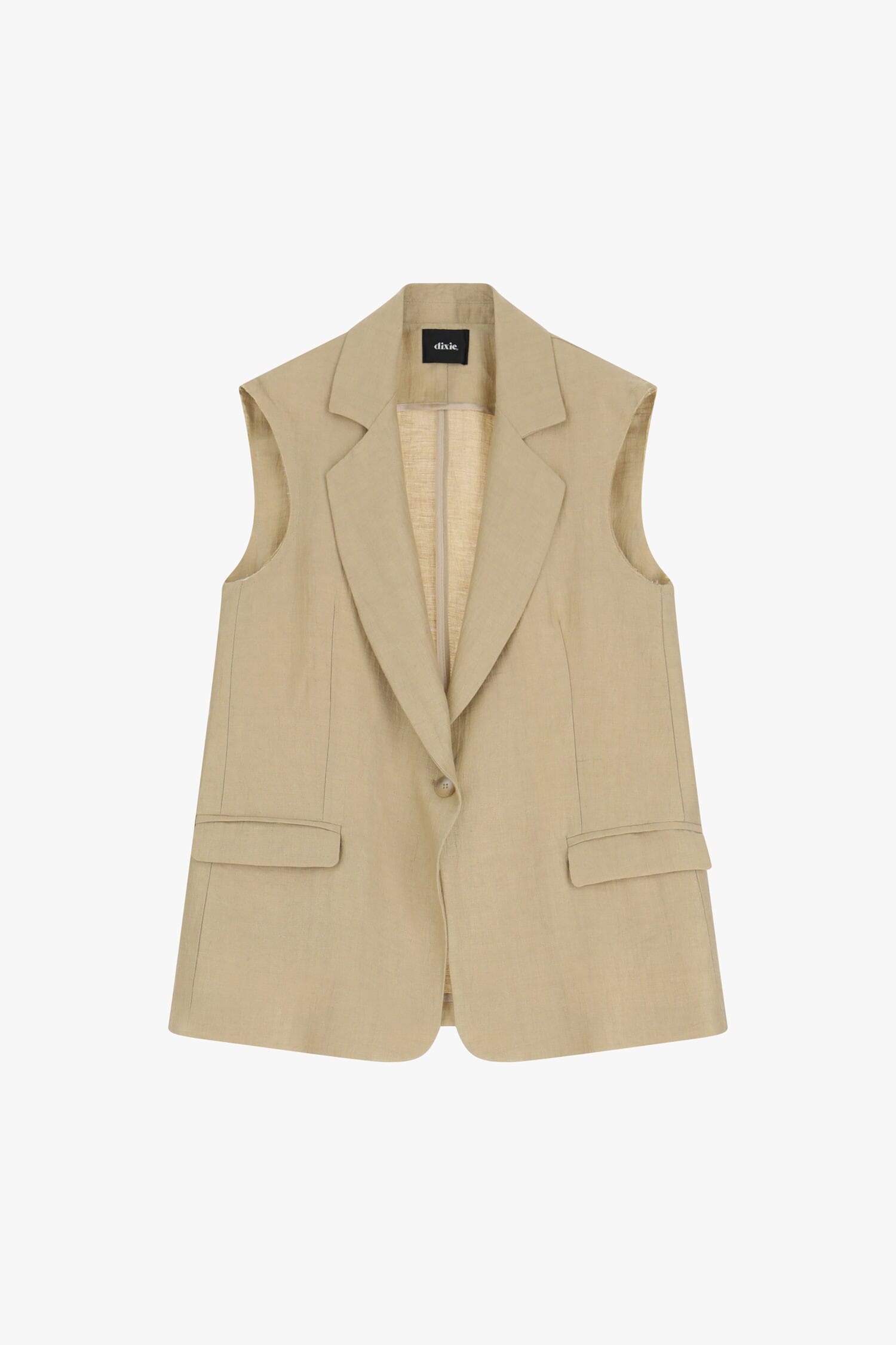 Dixie Single-breasted Linen Blend Vest