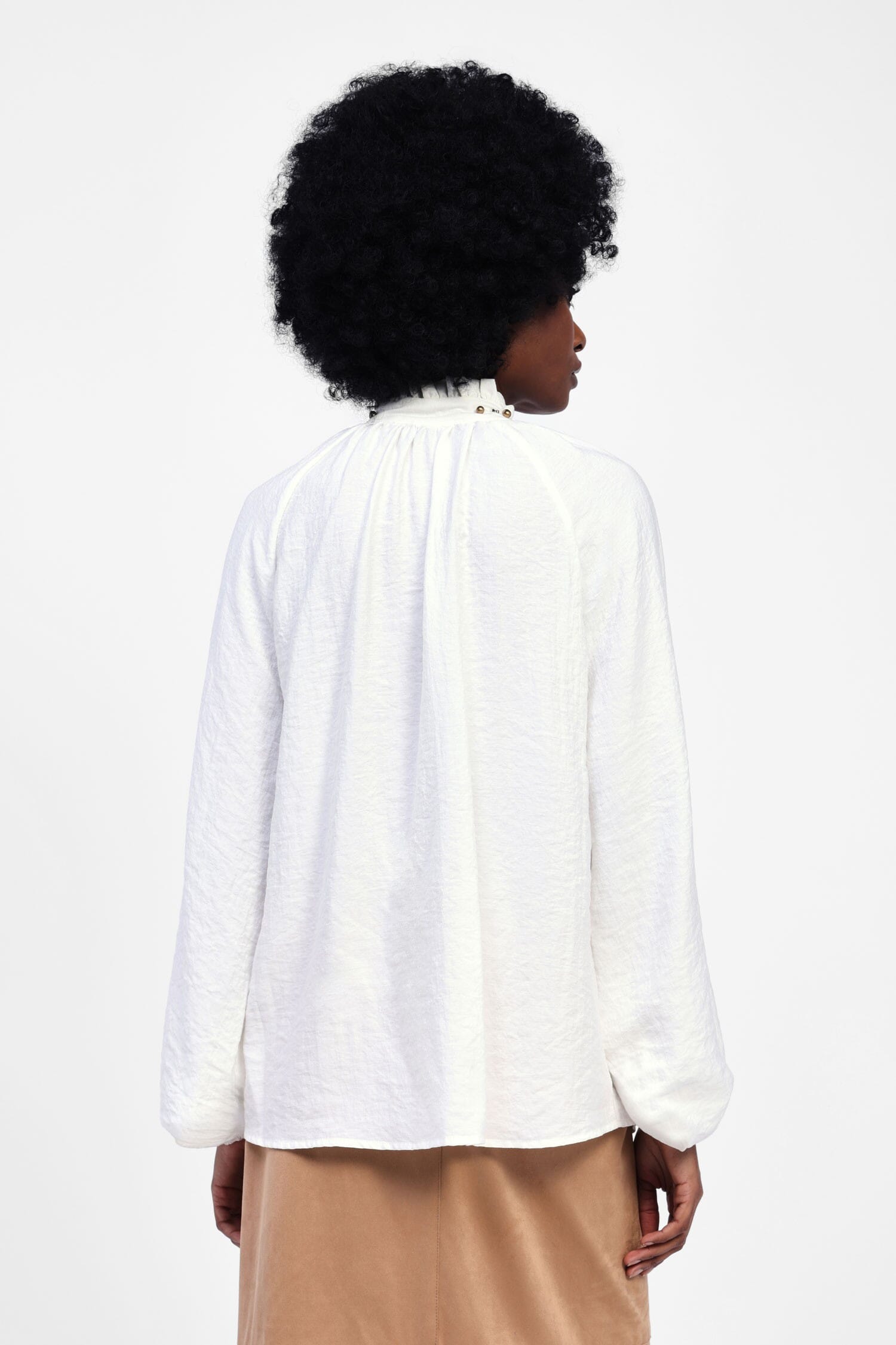 Blusa Con Maniche Lunghe E Collo Decorato Dixie