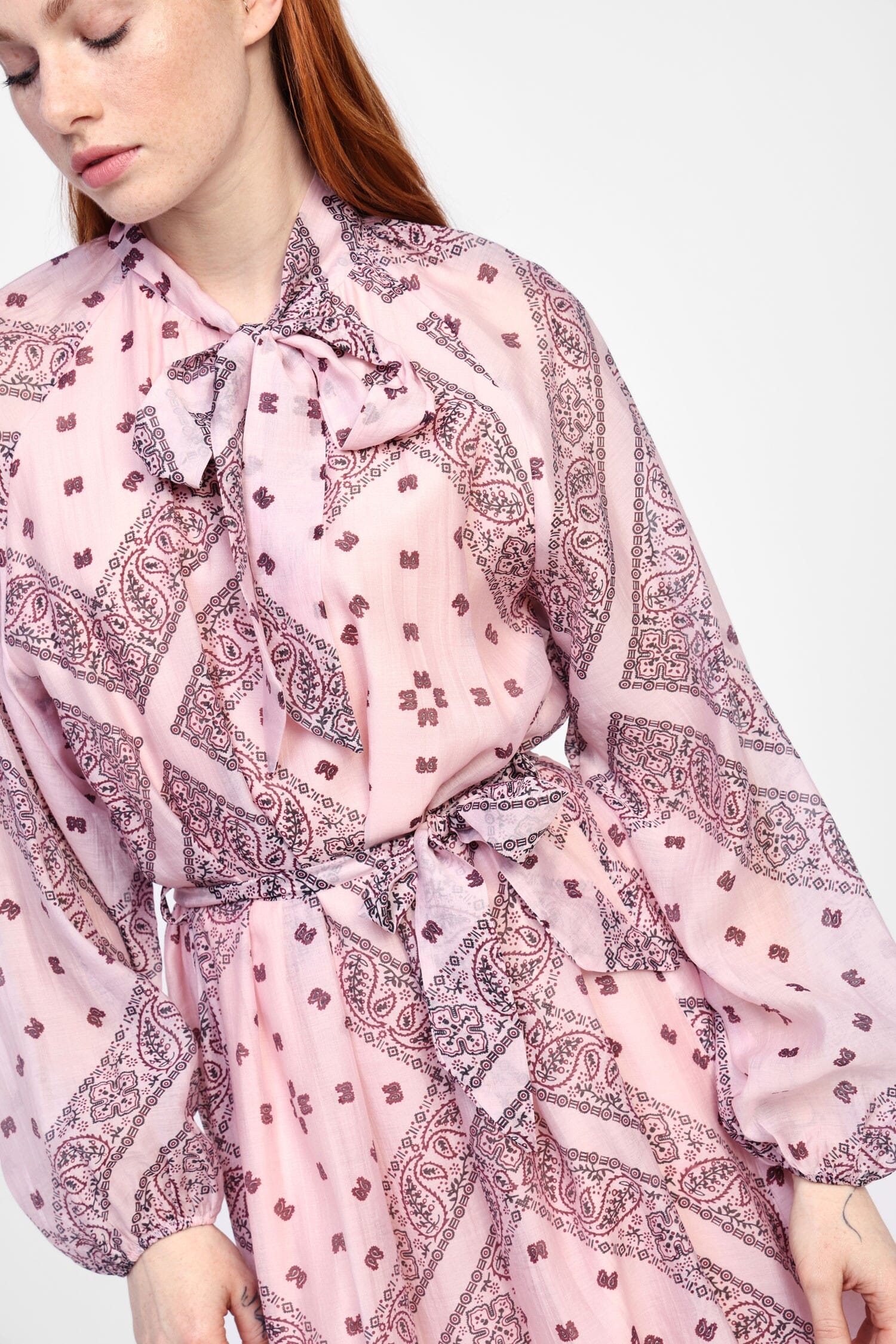 Abito Lungo Con Stampa Fantasia Dixie