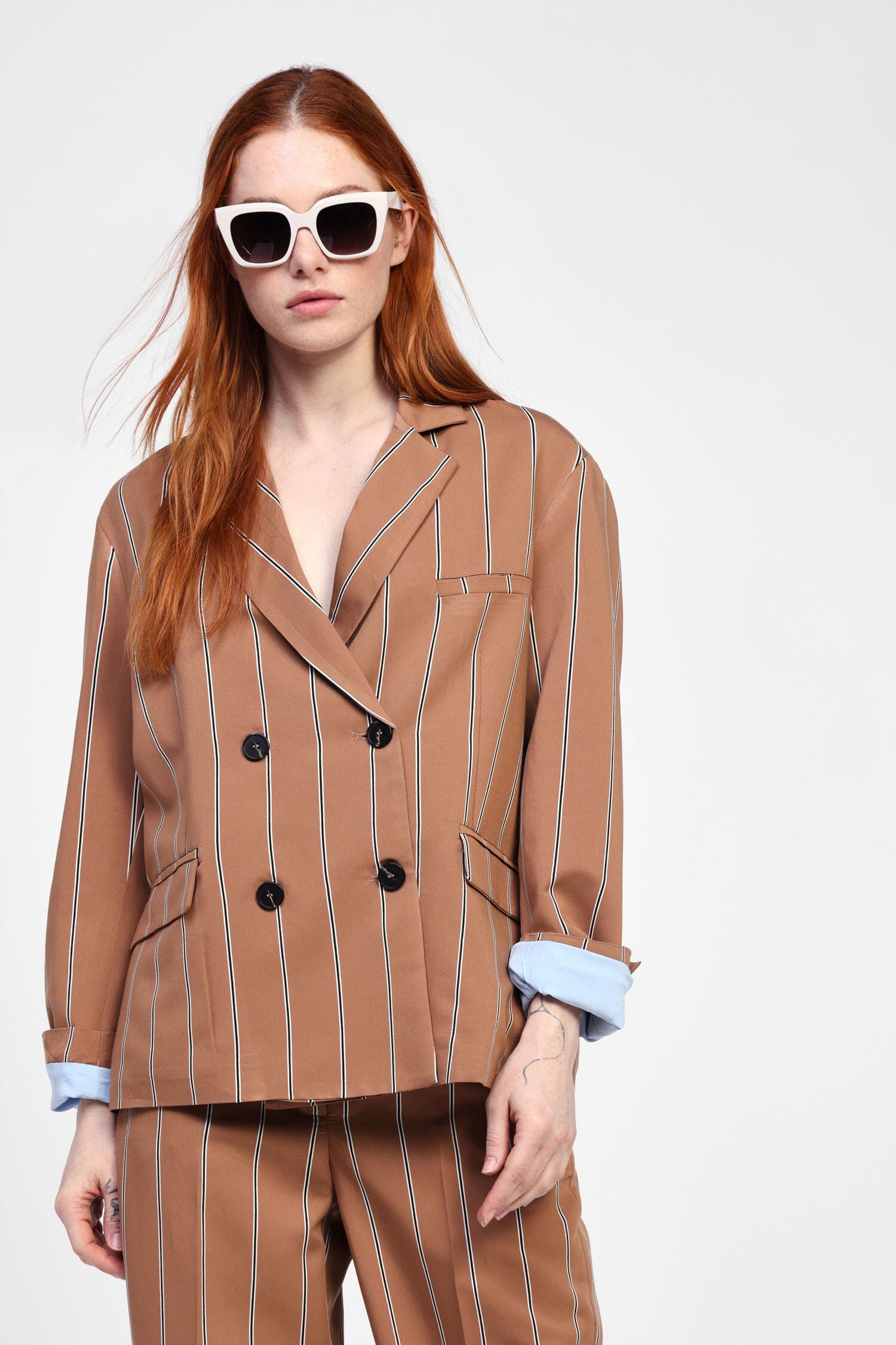 Blazer rayé à double boutonnage Dixie