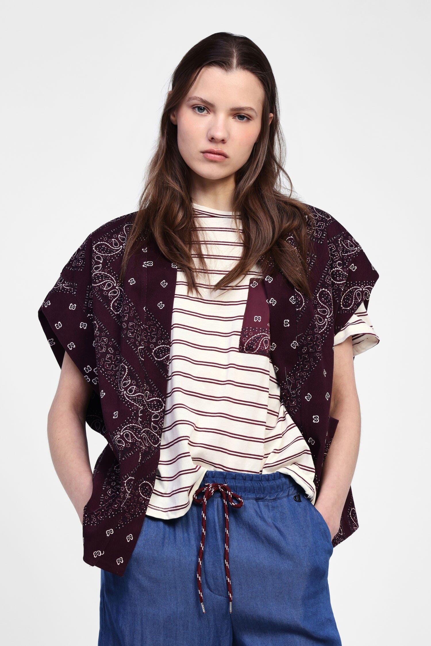 Gilet Con Motivo Geometrico E Tasche Dixie