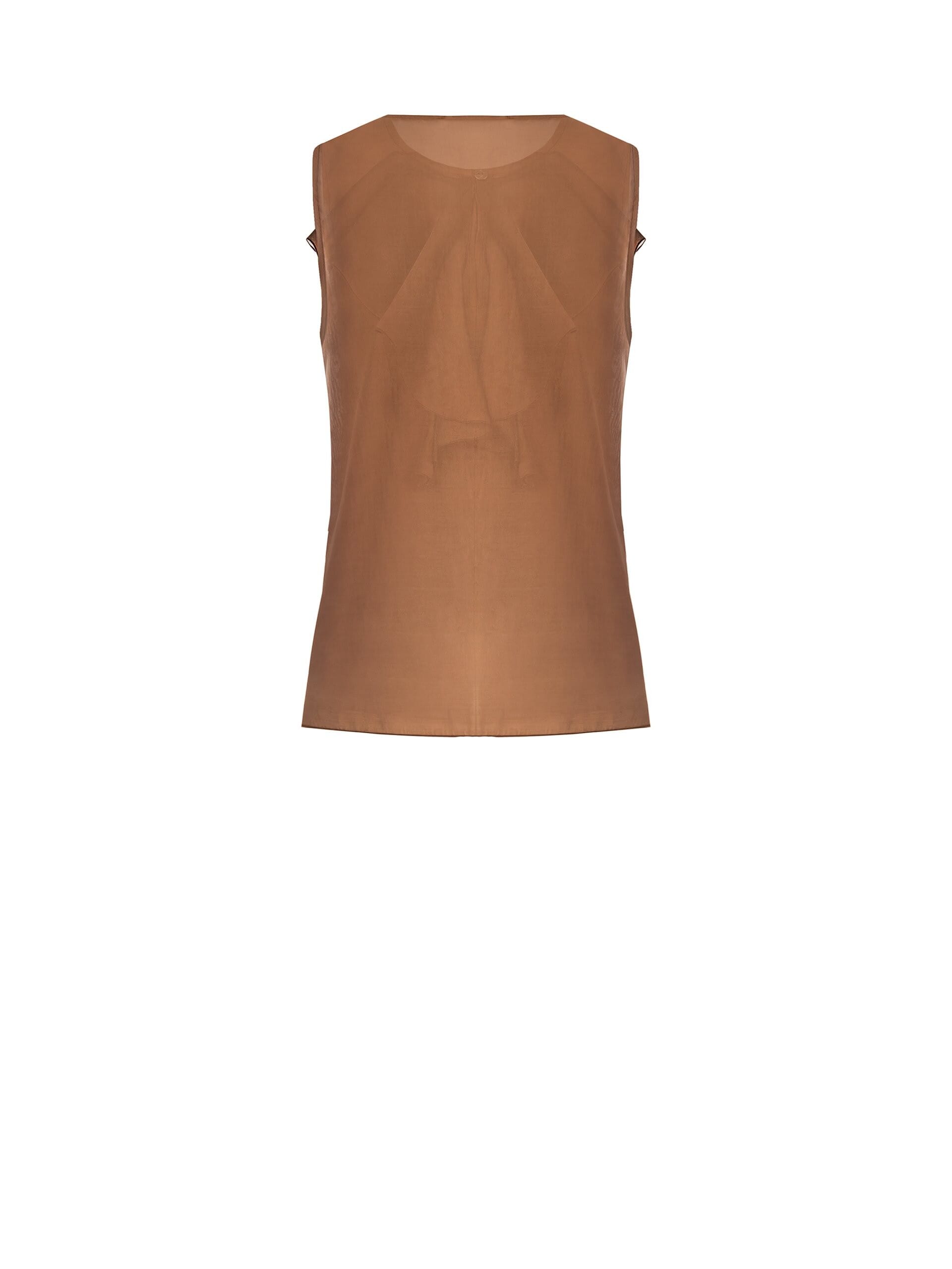 Blusa Sfiancata Ampia In Chiffon Unito Con Volant Rinascimento