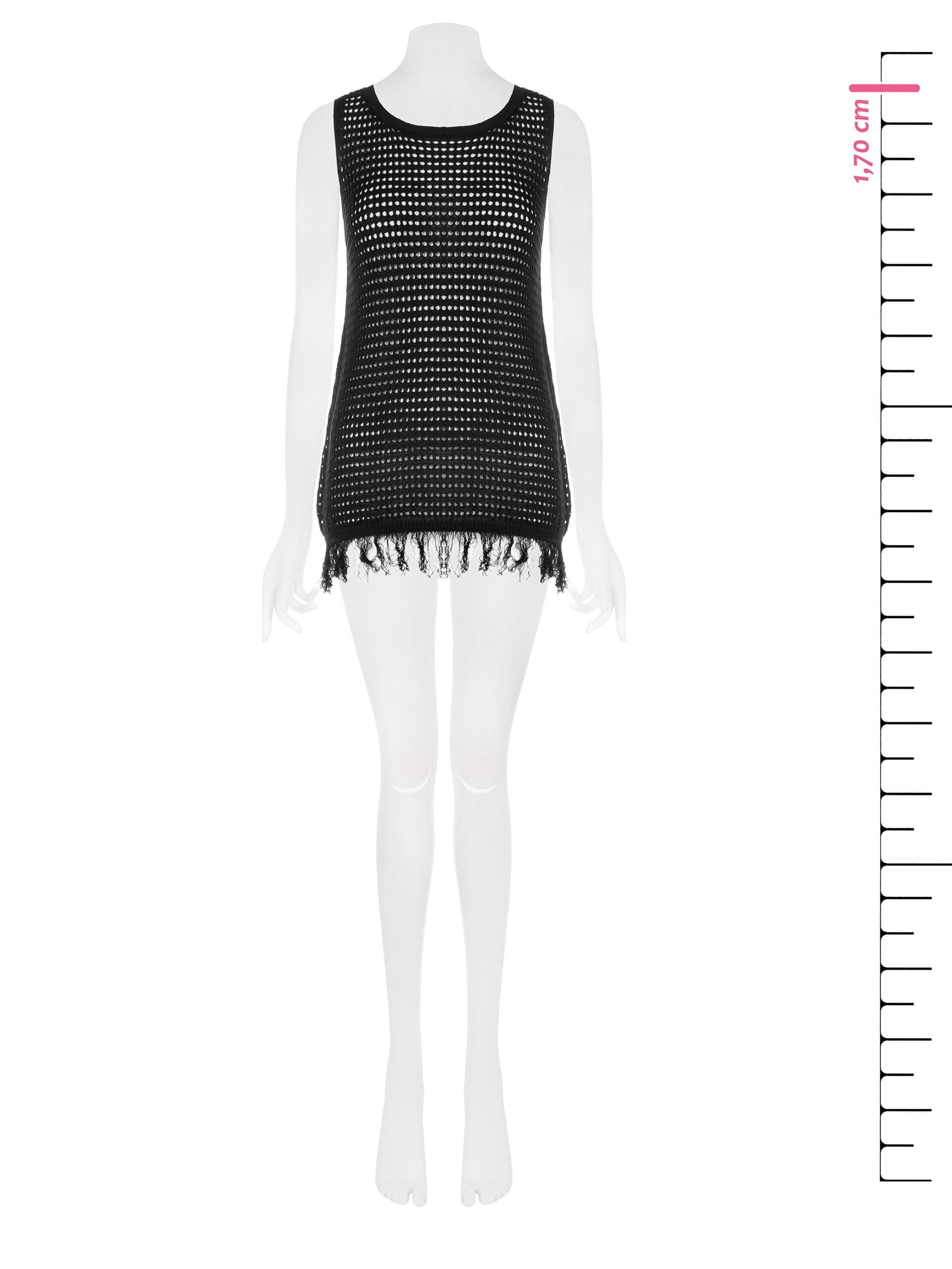 Rinascimento Long Perforated Top with Tassels