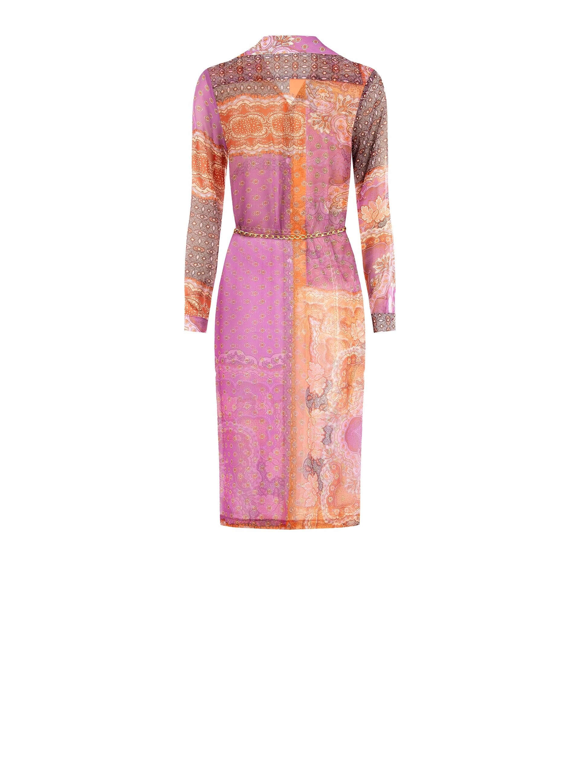 Chemise en Georgette semi-transparente avec ceinture en chaîne Rinascimento