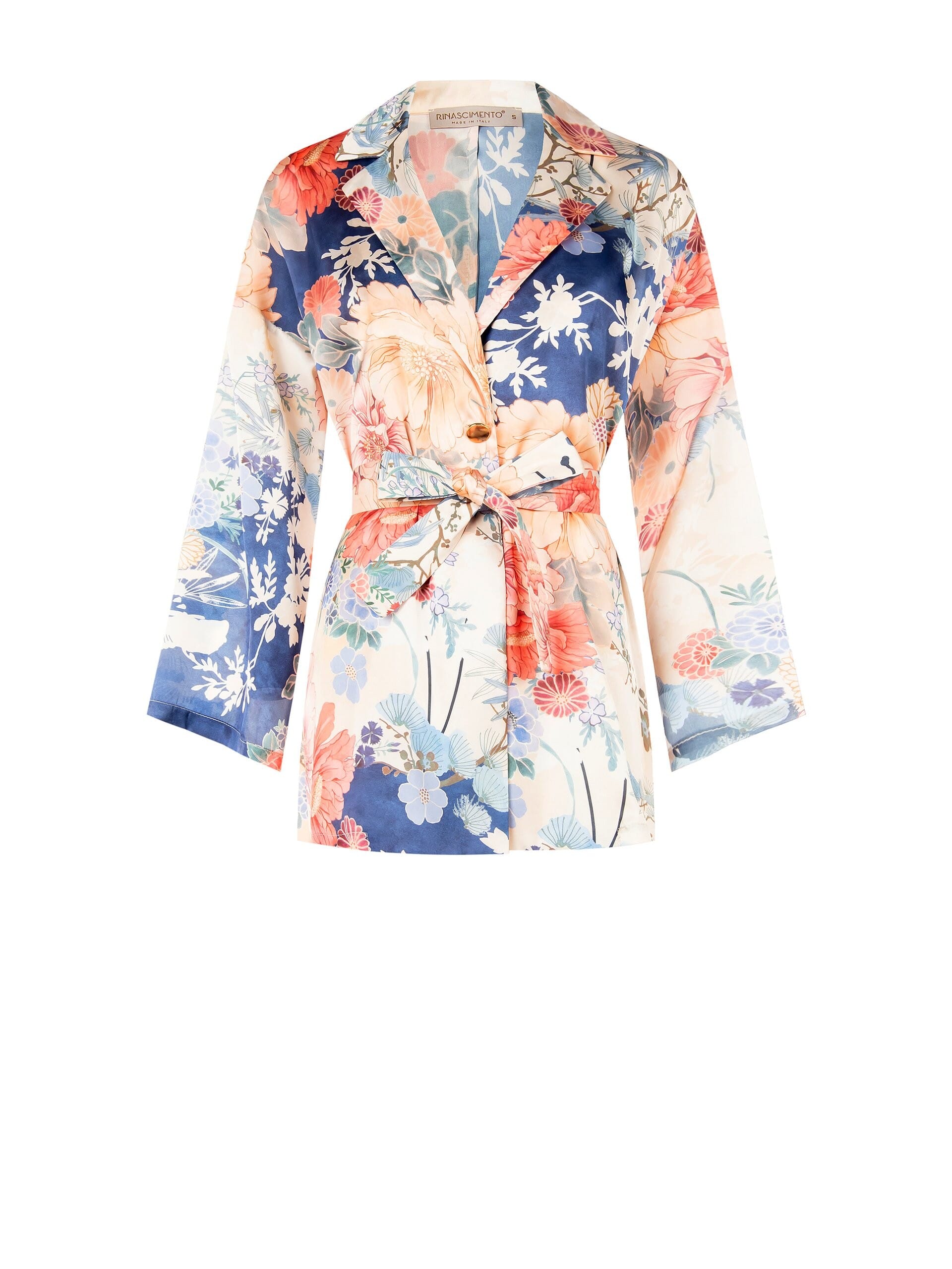 Giacca Kimono In Raso Con Cintura Coordinata Rinascimento