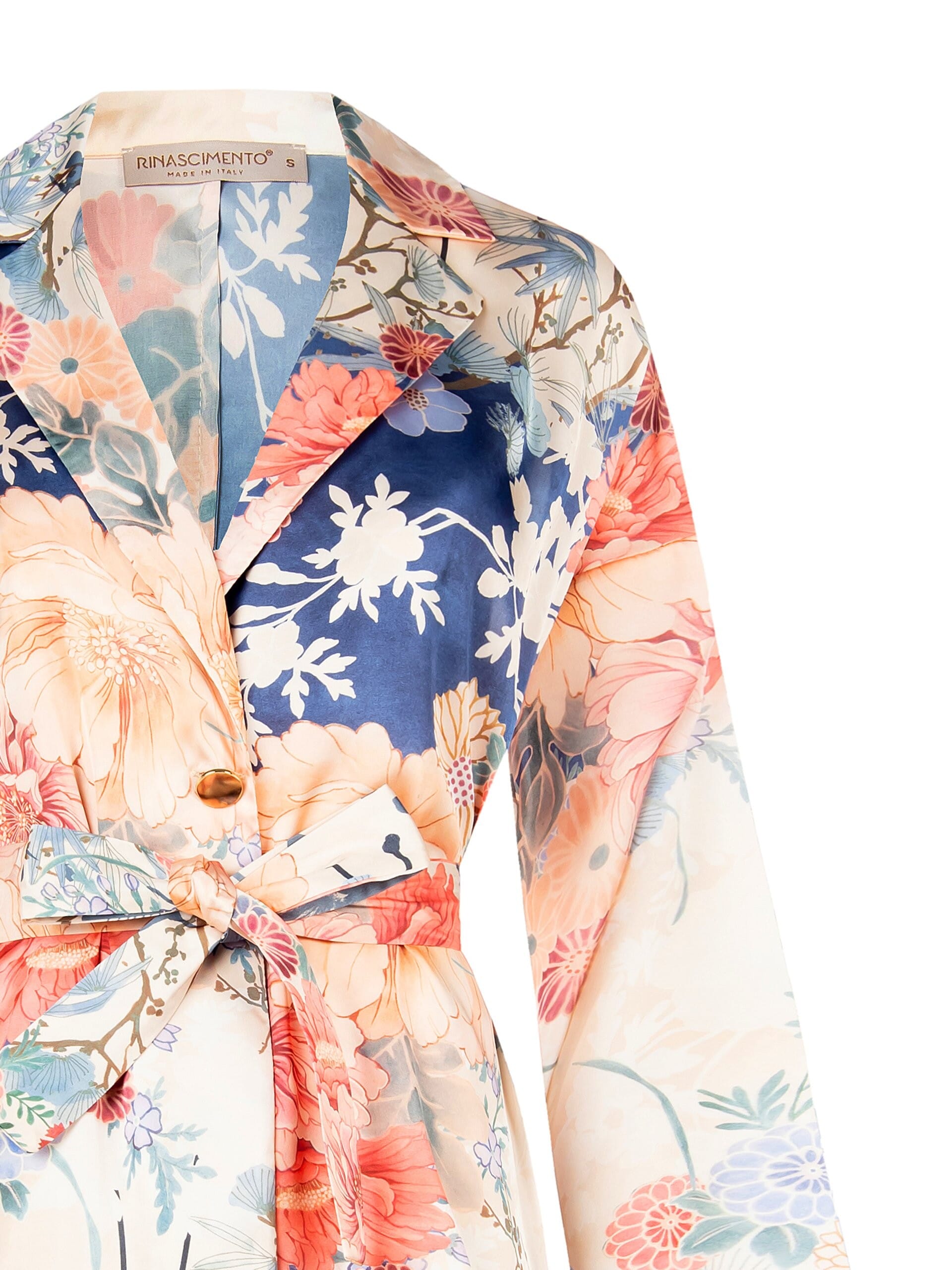 Giacca Kimono In Raso Con Cintura Coordinata Rinascimento