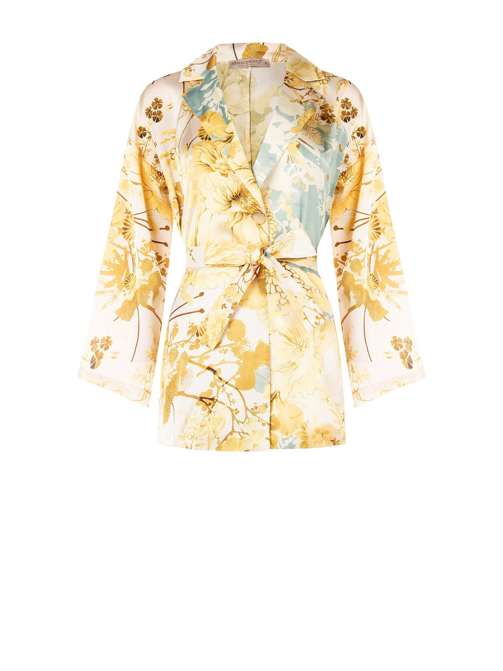 Giacca Kimono In Raso Con Cintura Coordinata Rinascimento