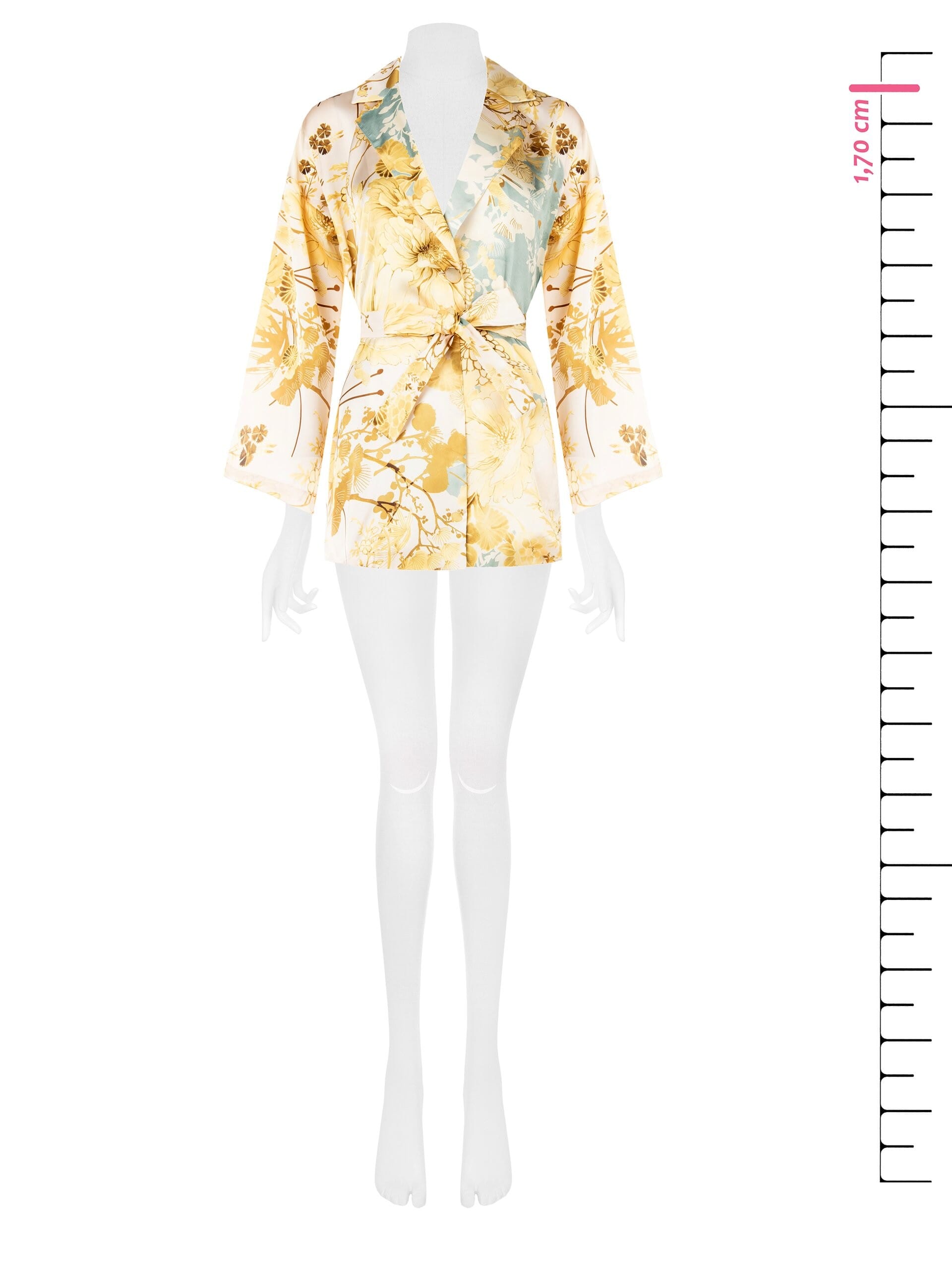 Giacca Kimono In Raso Con Cintura Coordinata Rinascimento