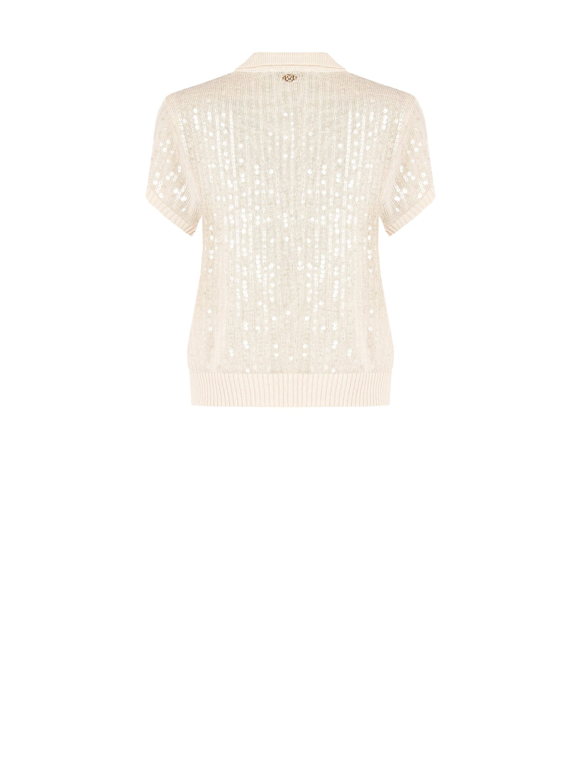 Polo In Maglia Ricoperta Di Paillettes Trasparenti Rinascimento