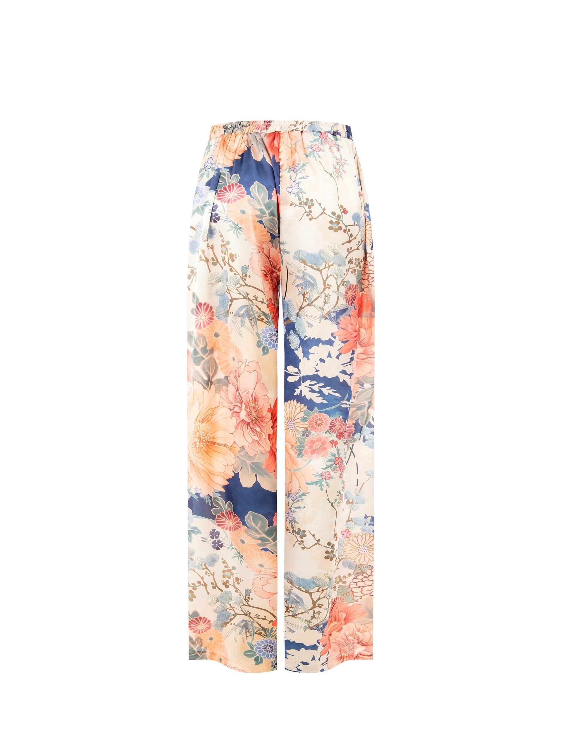 Pantaloni Palazzo In Raso Con Elastico Dietro E Tasche Rinascimento