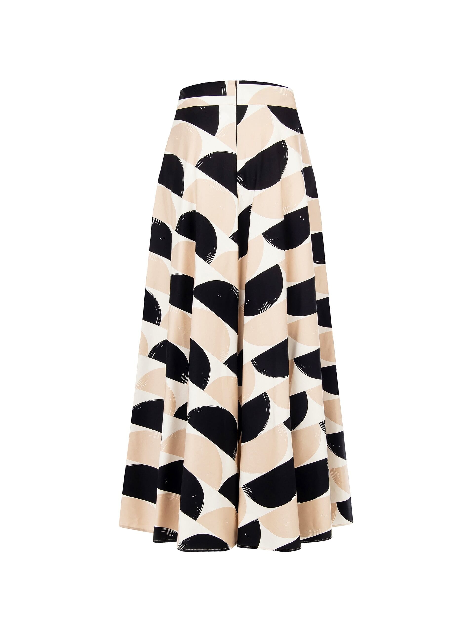 Gonna Lunga A Ruota In Misto Cotone Maxi Pois Con Tasche Rinascimento