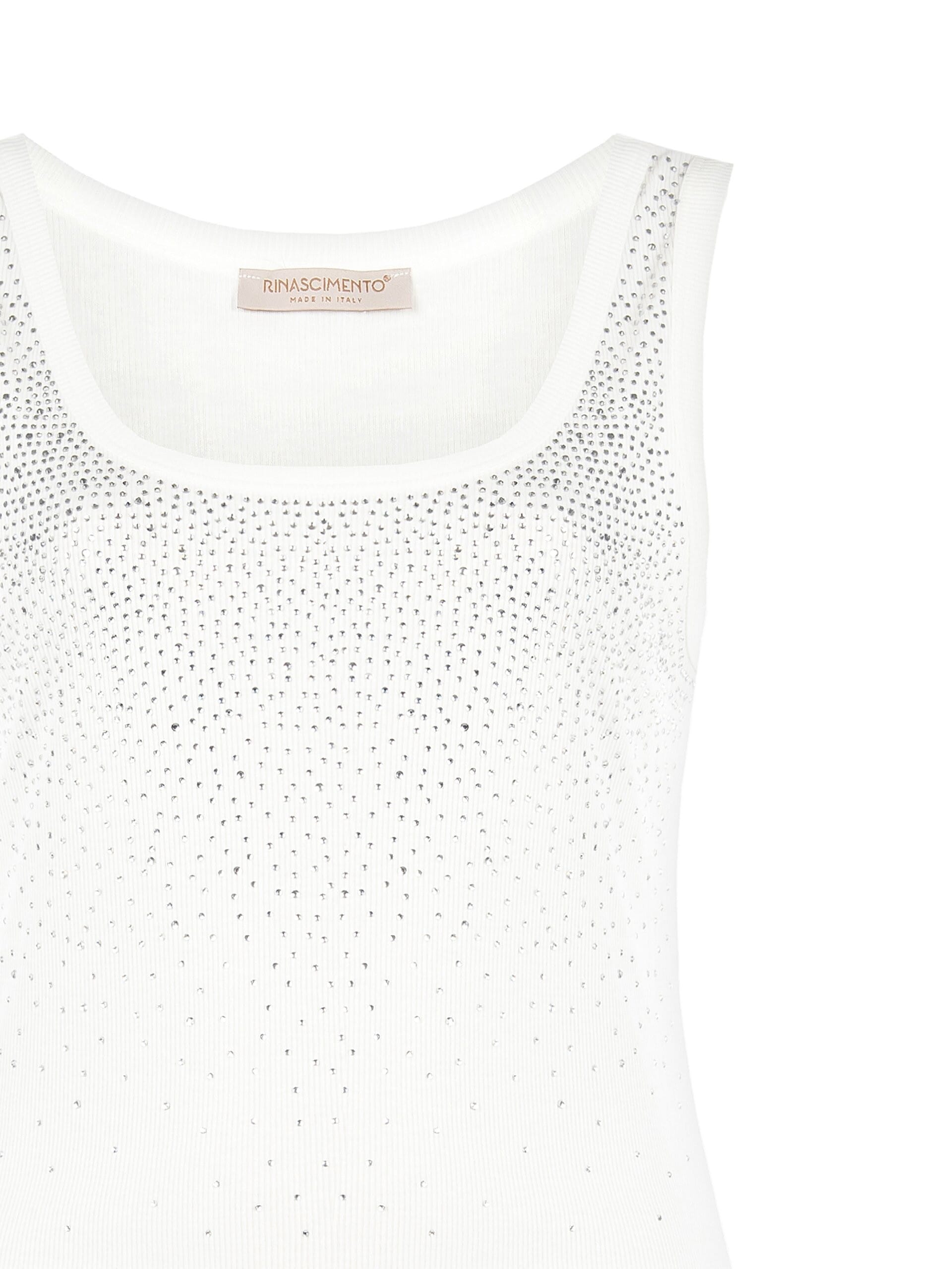 Cotton Rhinestone Rinascimento Curvy Ribbed Top