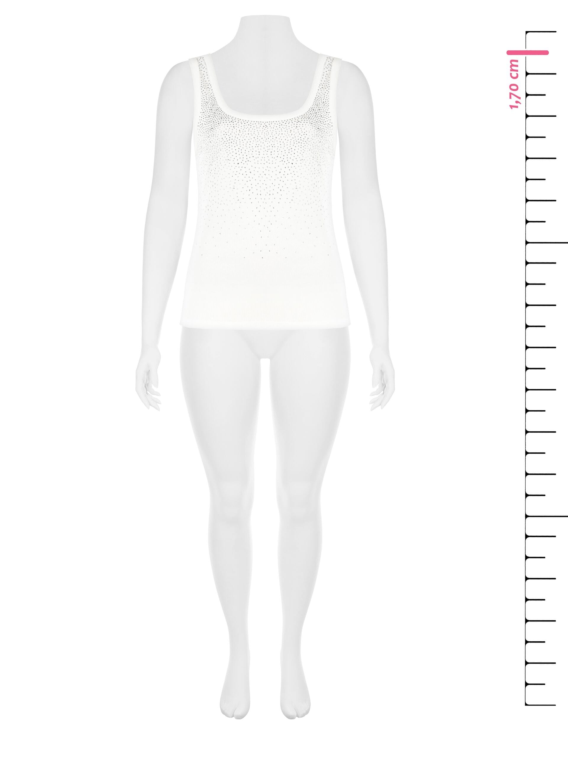 Cotton Rhinestone Rinascimento Curvy Ribbed Top