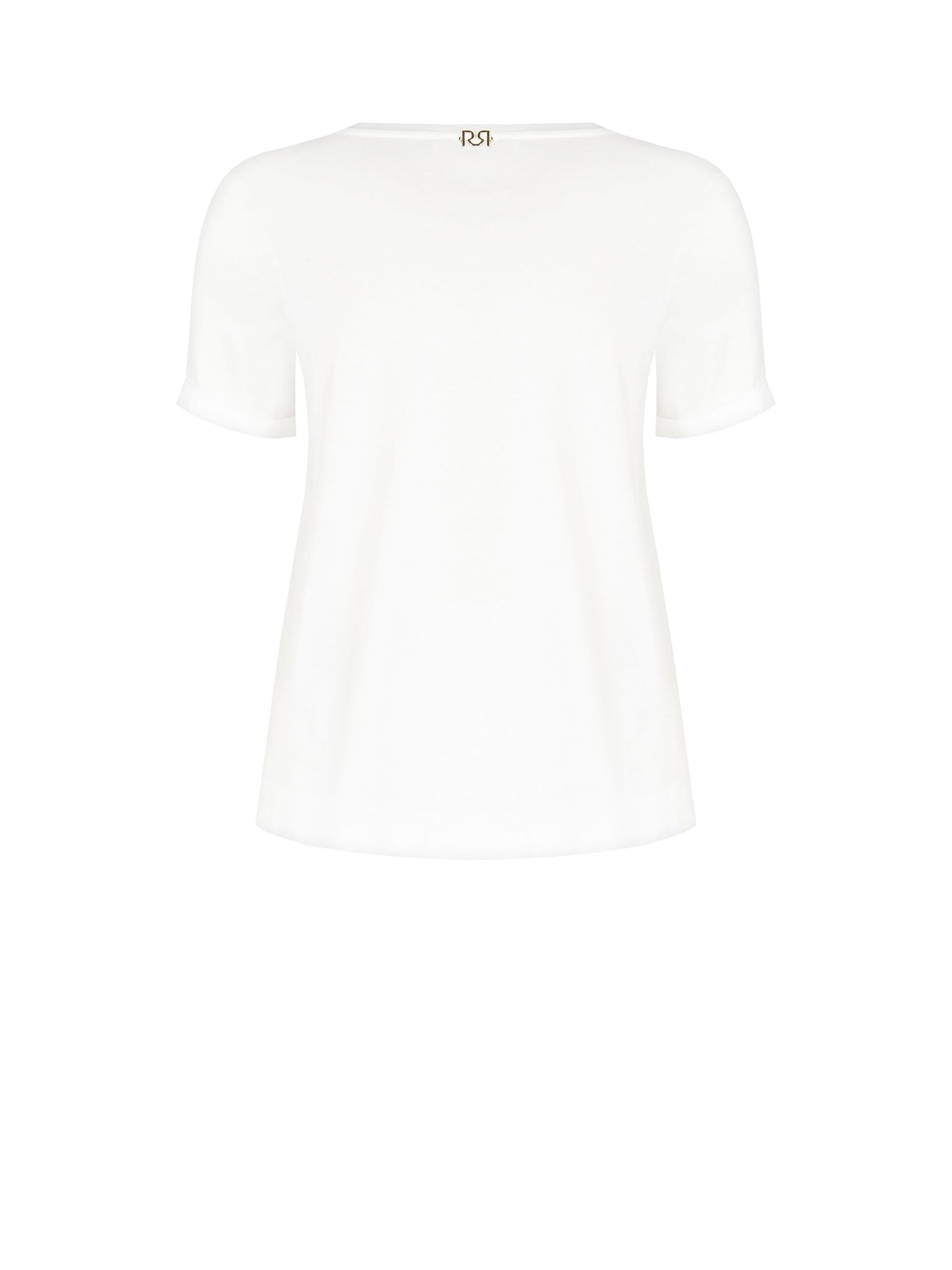 Curvy - T-shirt régulier en coton avec feuilles et lettres brodées de la Rinascimento