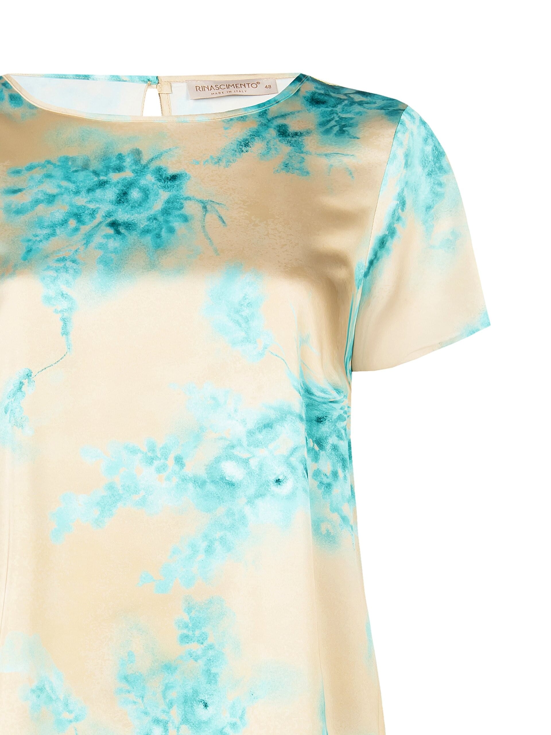 Blusa Ampia E Fluida In Raso Rinascimento Curvy