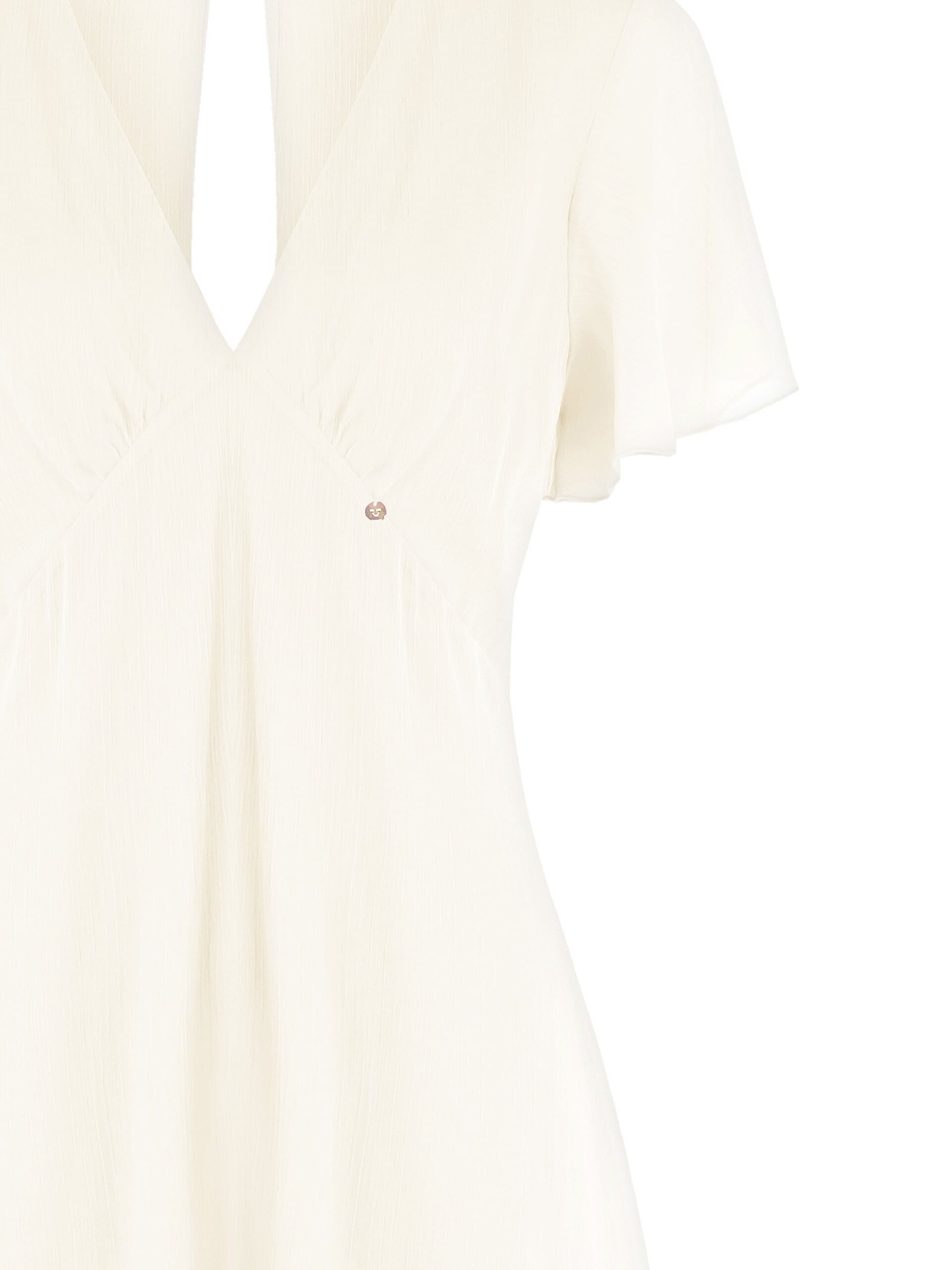 Abito Corto In Georgette A Due Balze Con Scollo A V E Cut-Out Sulla Schiena Rinascimento