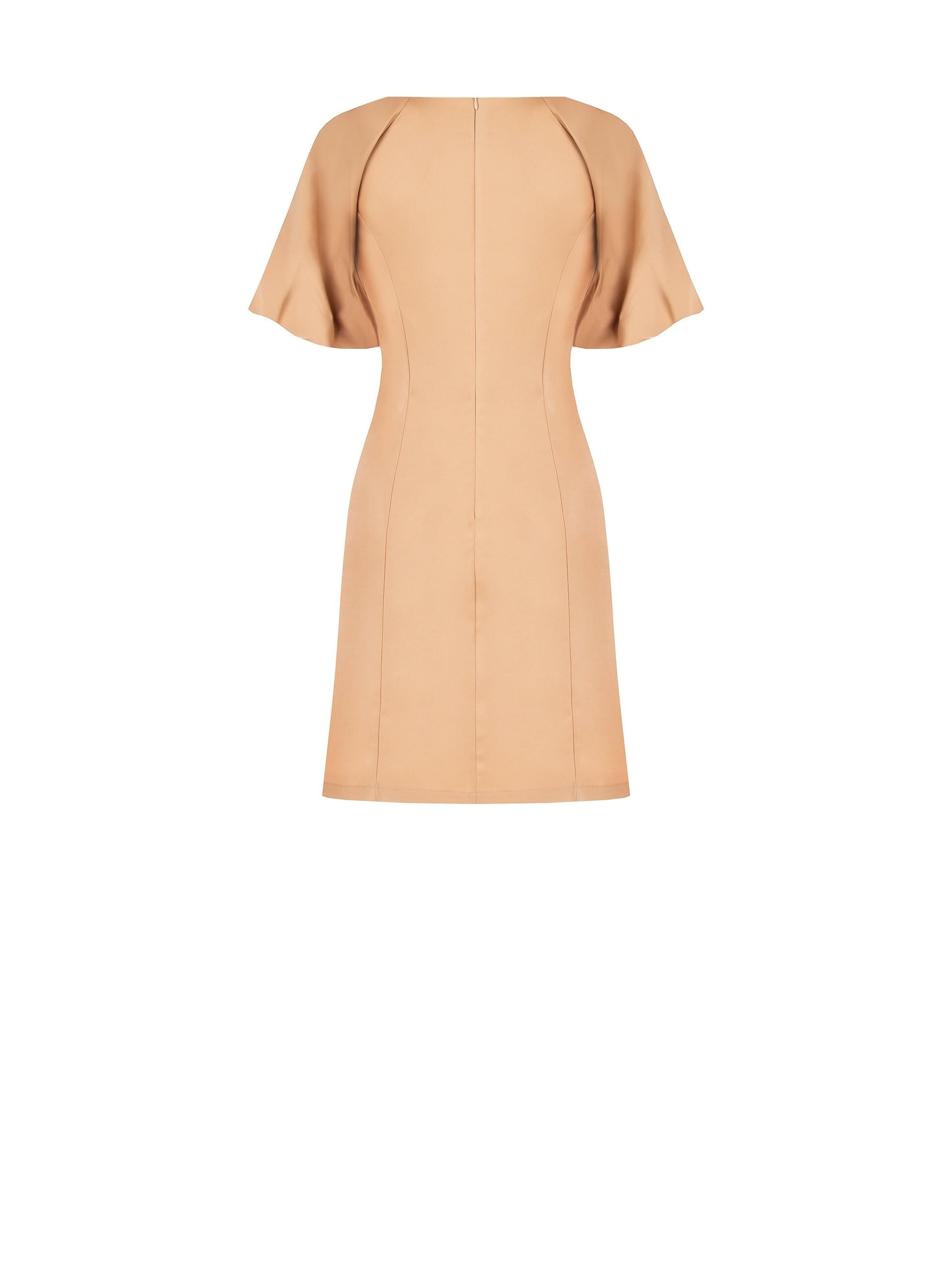 Abito Corto Svasato In Tessuto Elasticizzato Con Cut-Out A Goccia E Maxi Bottoni Rinascimento