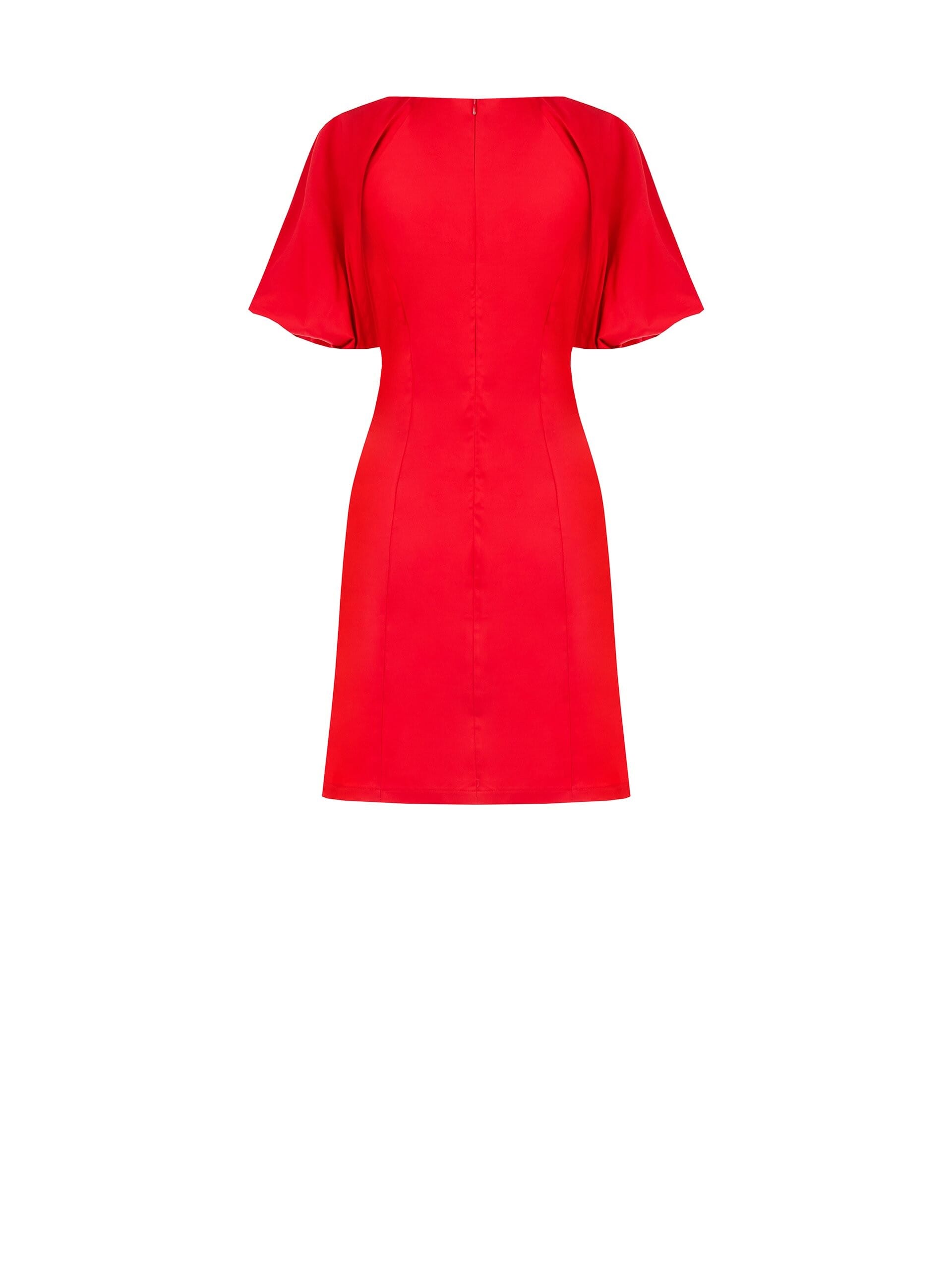 Abito Corto Svasato In Tessuto Elasticizzato Con Cut-Out A Goccia E Maxi Bottoni Rinascimento