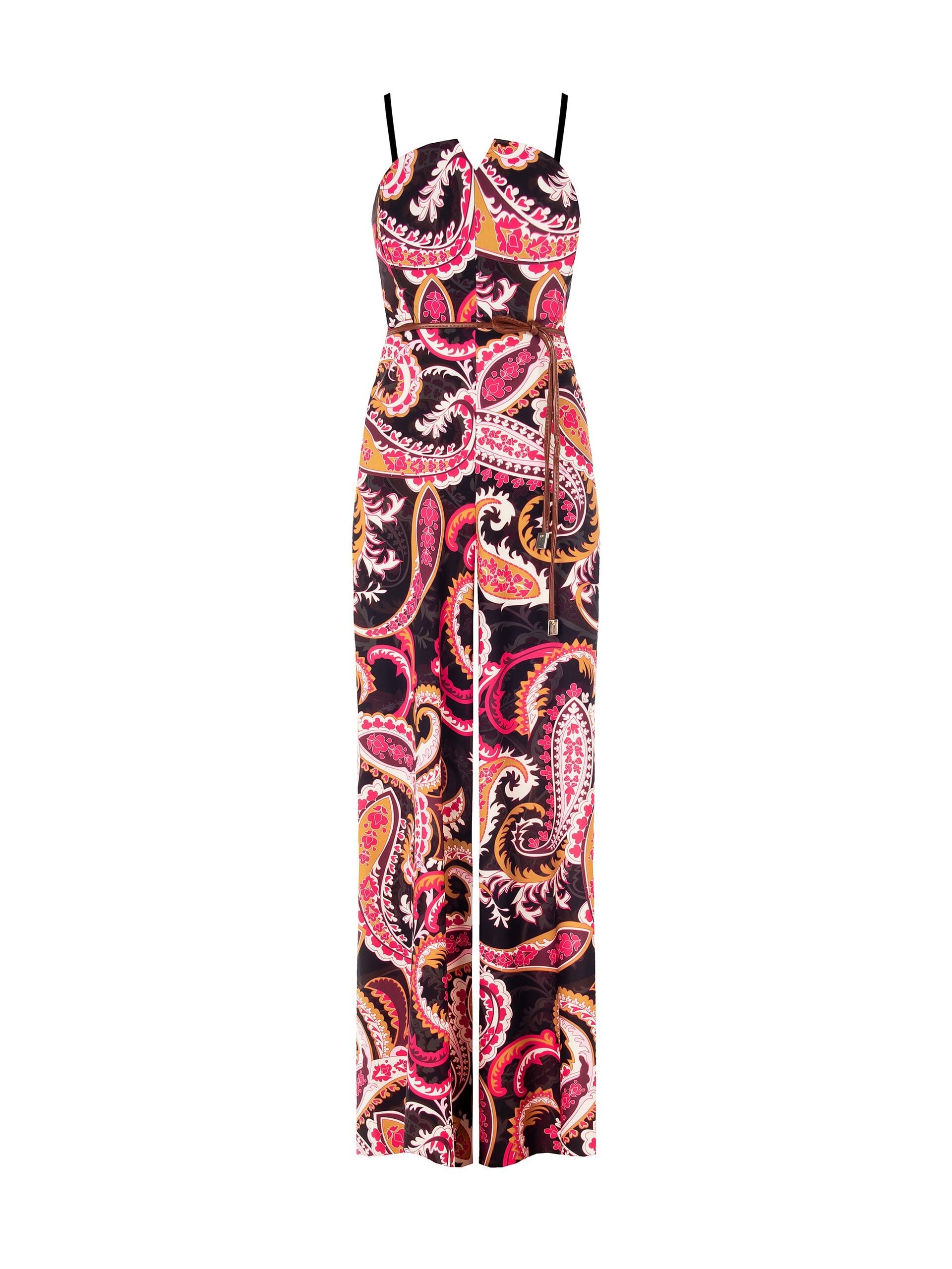 Tuta Intera Palazzo Bustier Con Stecche In Raso Con Cintura In Similpelle Abbinata Rinascimento