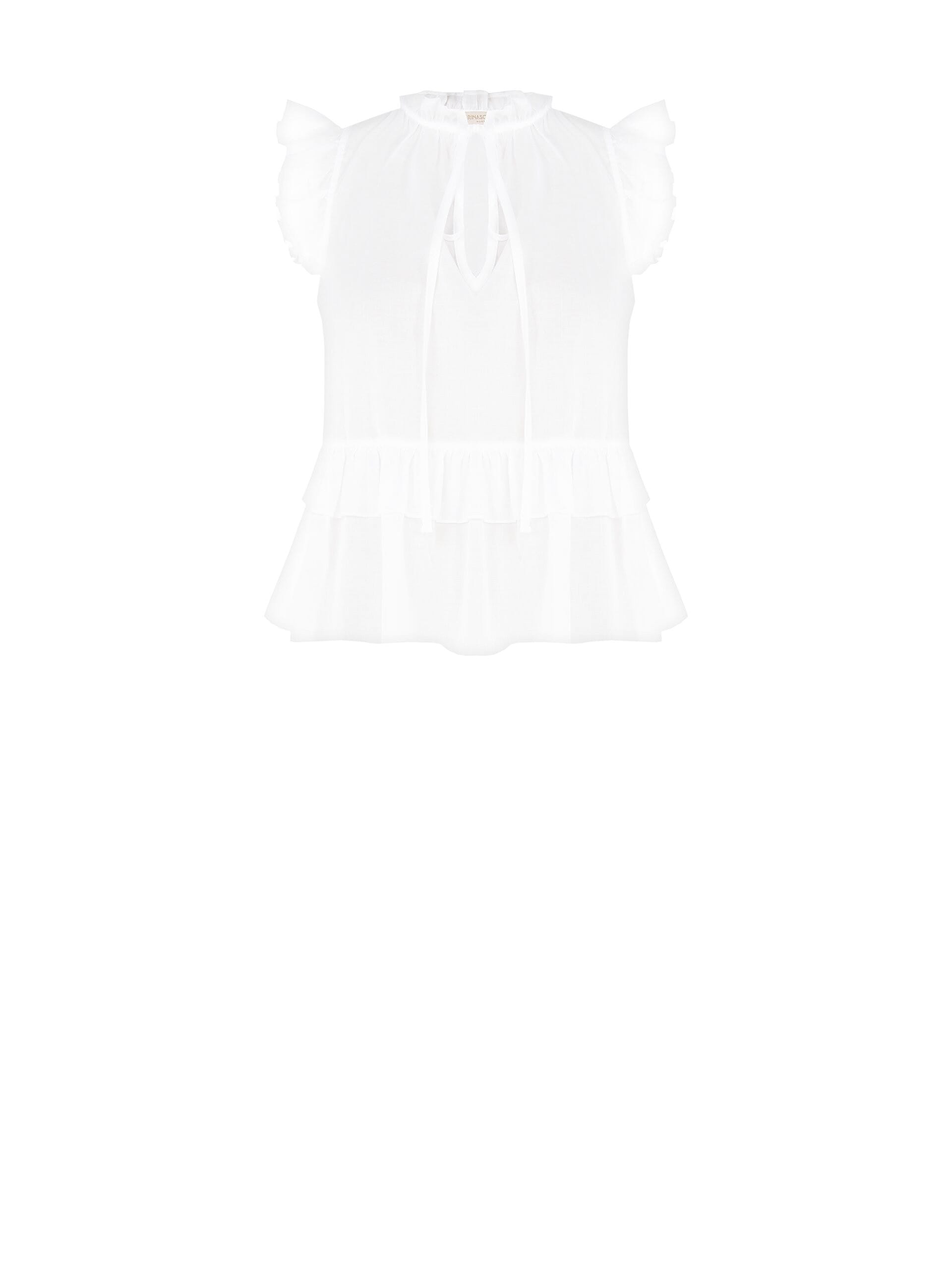 Rinascimento - Top large à volants en coton