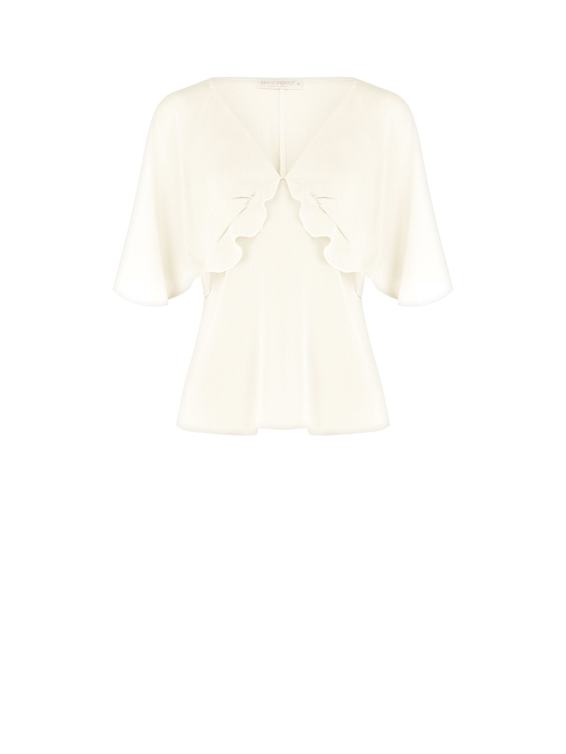 Blusa Smanicata In Crepon Con Maniche A Farfalla Rinascimento