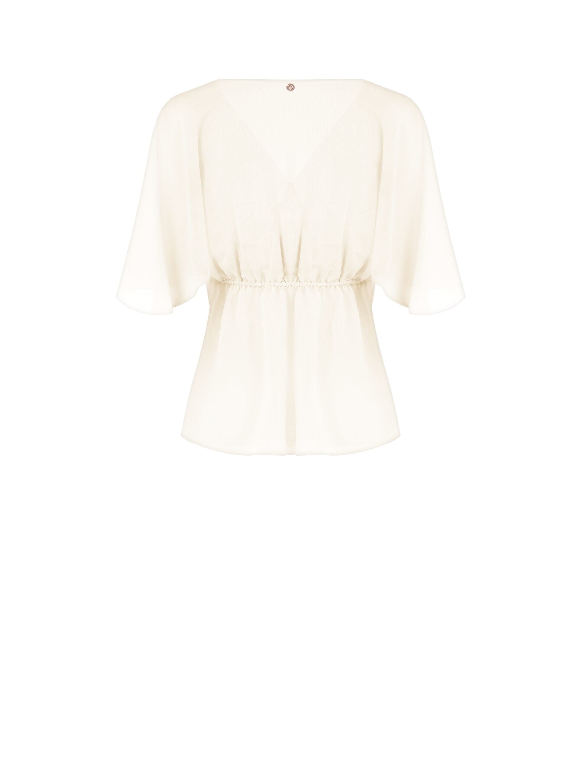 Blusa Smanicata In Crepon Con Maniche A Farfalla Rinascimento