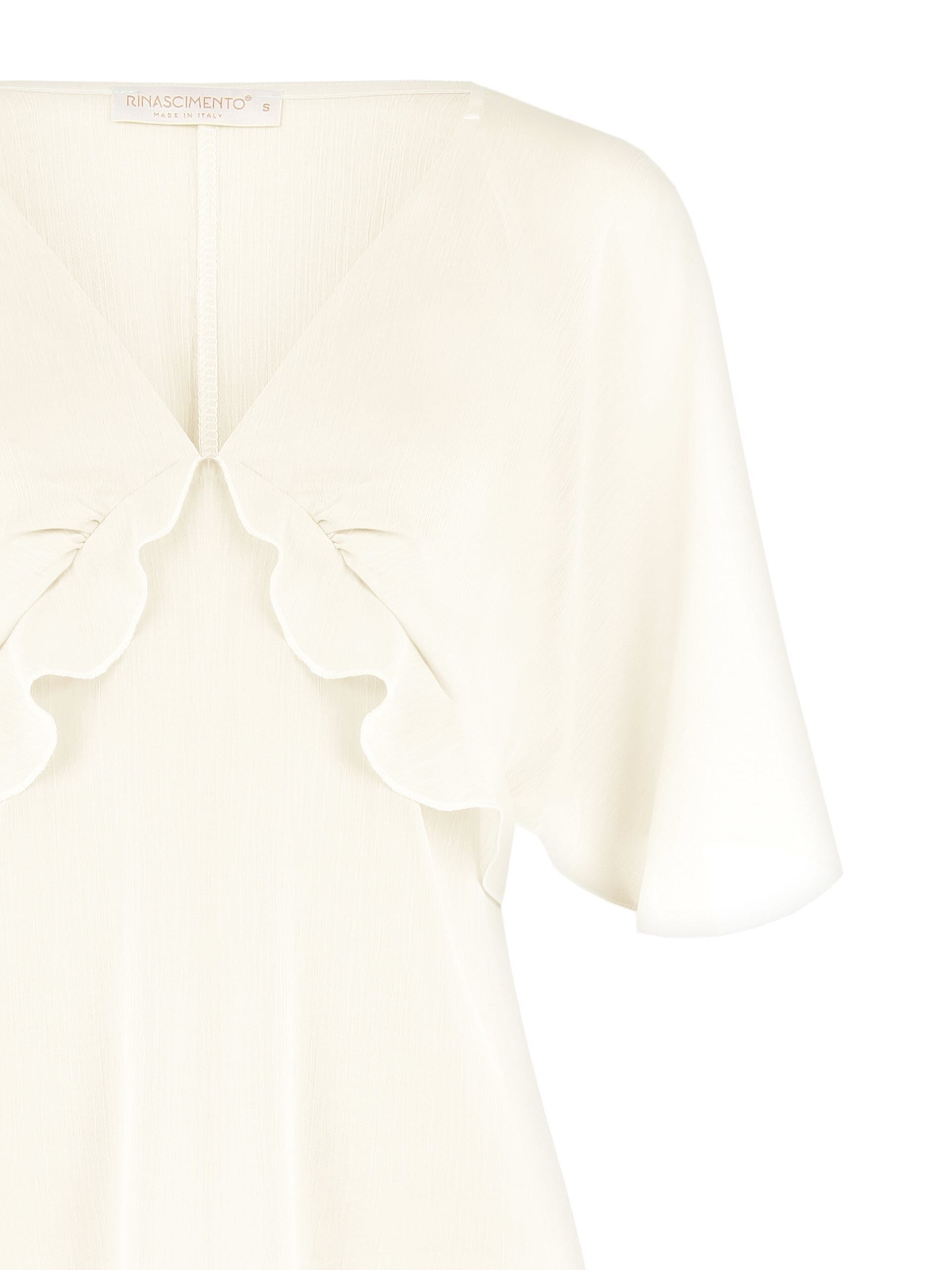 Blusa Smanicata In Crepon Con Maniche A Farfalla Rinascimento