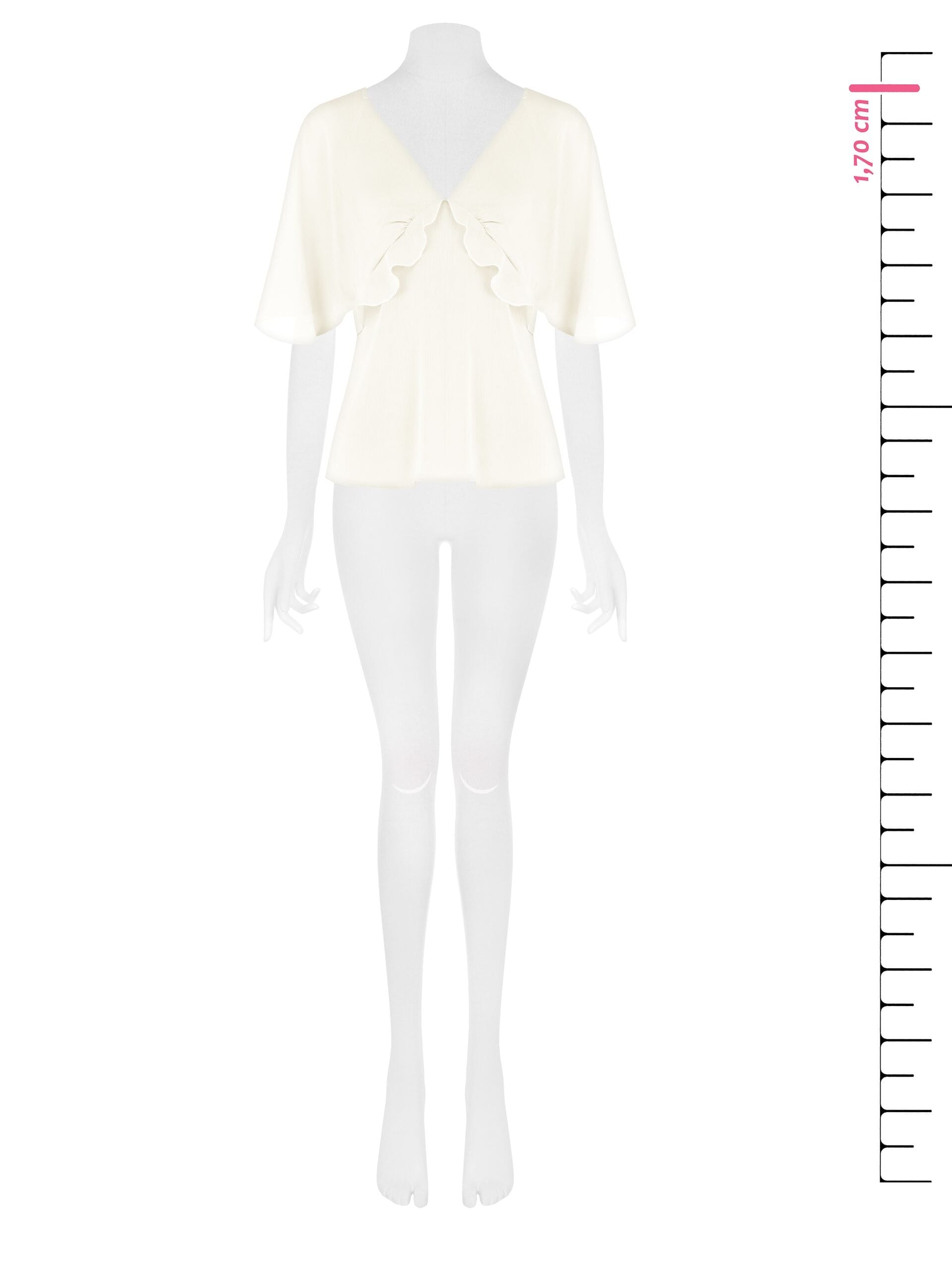 Blusa Smanicata In Crepon Con Maniche A Farfalla Rinascimento