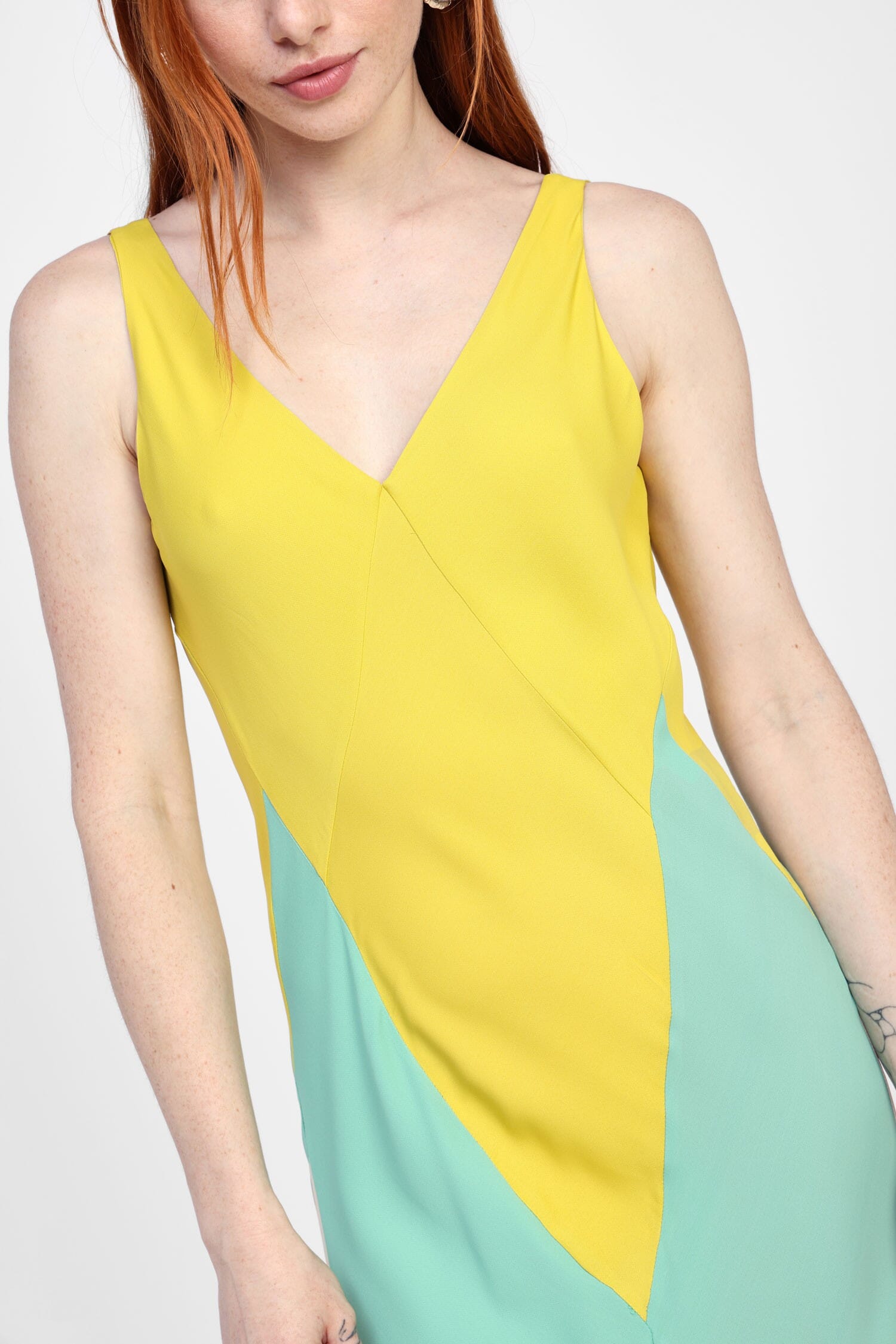 Abito Lungo Con Scollo A V E Spalline Dixie