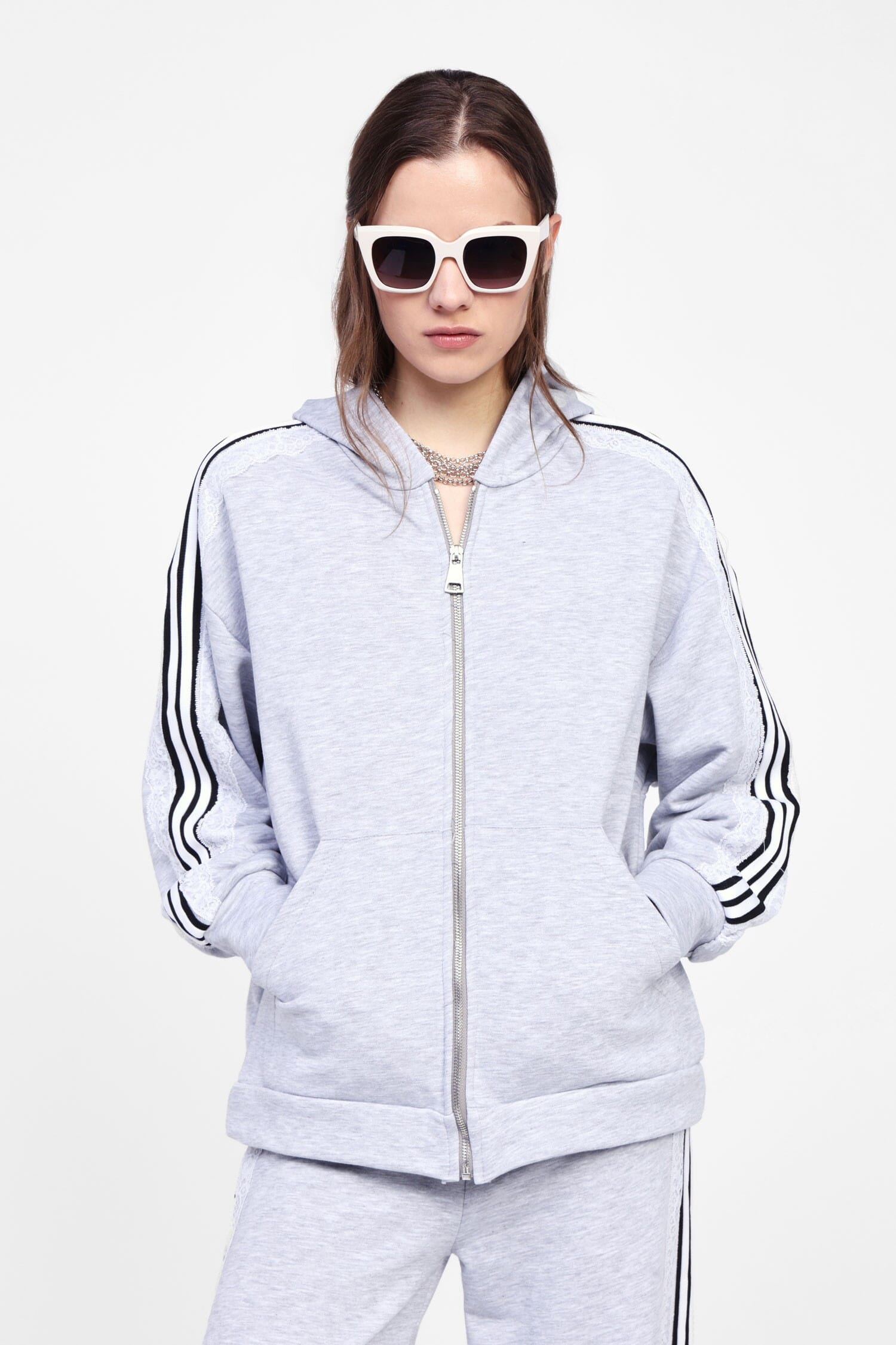 Felpa Con Cappuccio E Zip Frontale Dixie