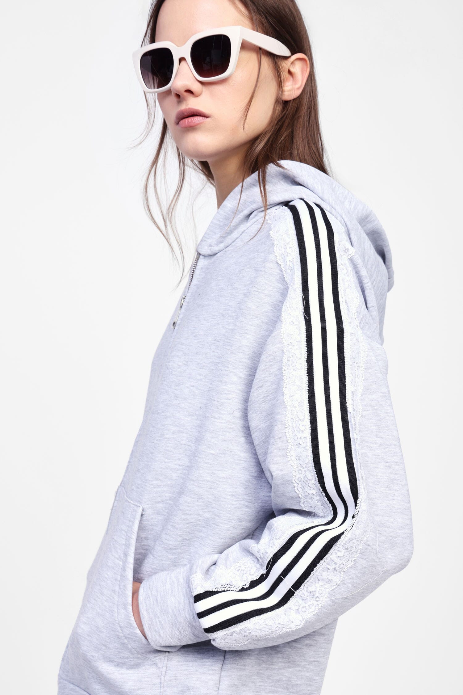 Felpa Con Cappuccio E Zip Frontale Dixie