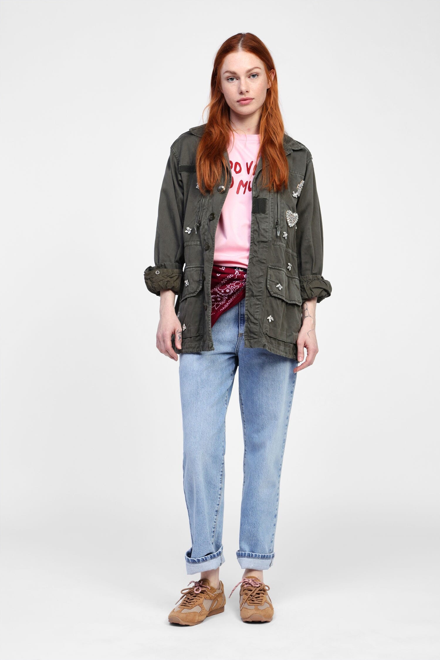 Jeans Larghi Con Dettaglio Bandana Dixie