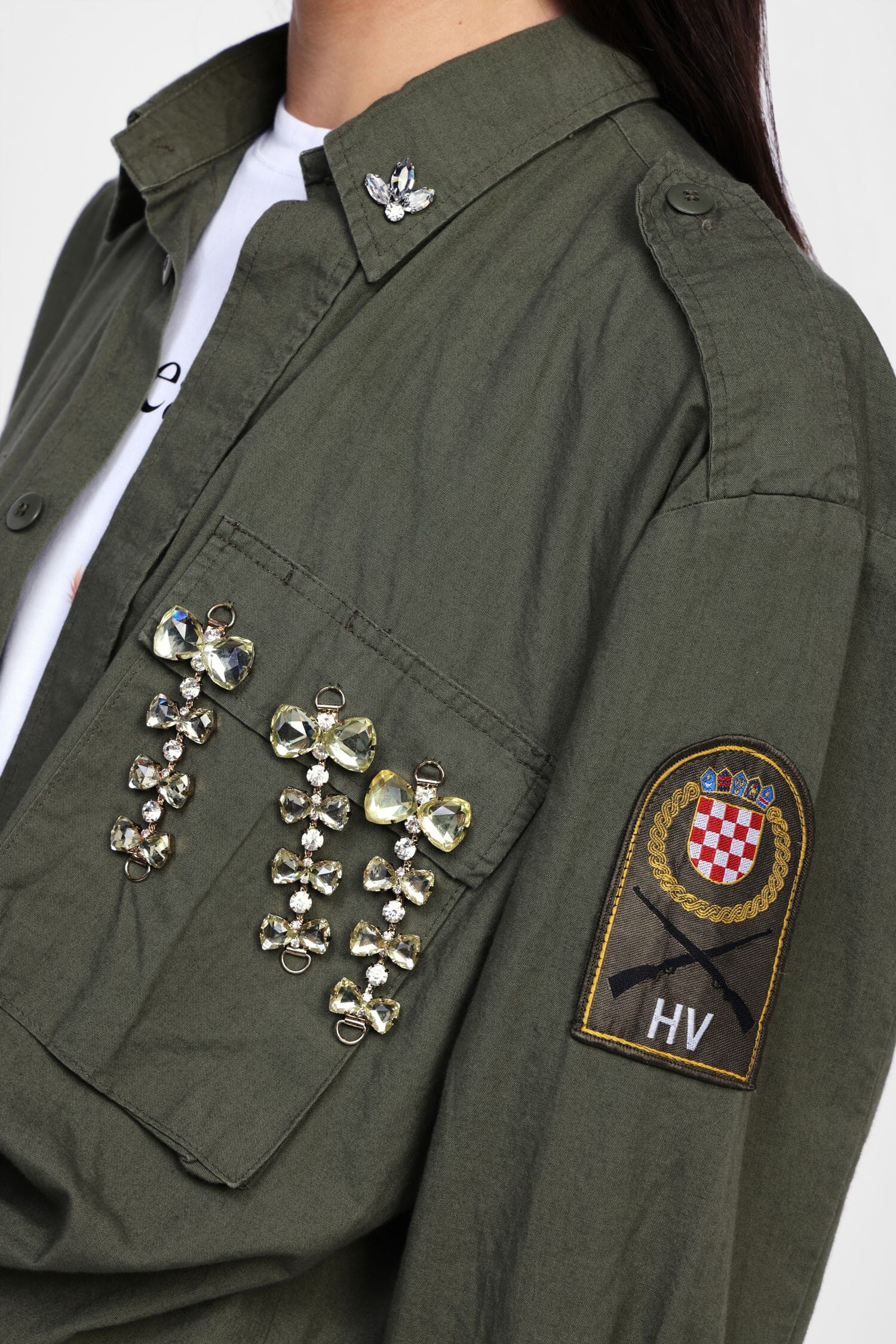 Camicia Con Tasche E Collo Decorato Dixie