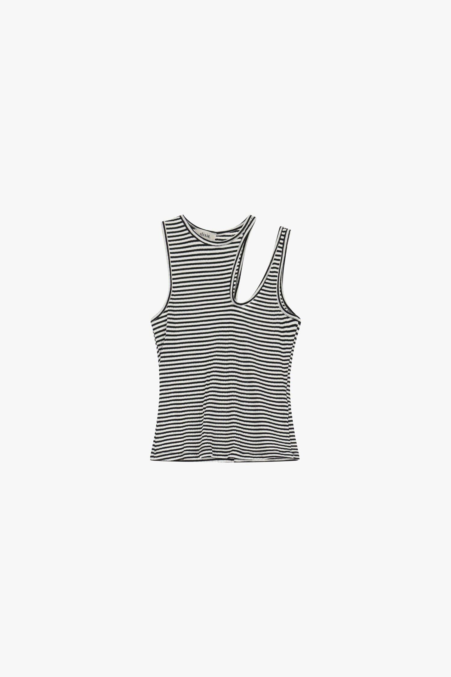 Striped Tank Top With Asymmetrical Neckline Dixie