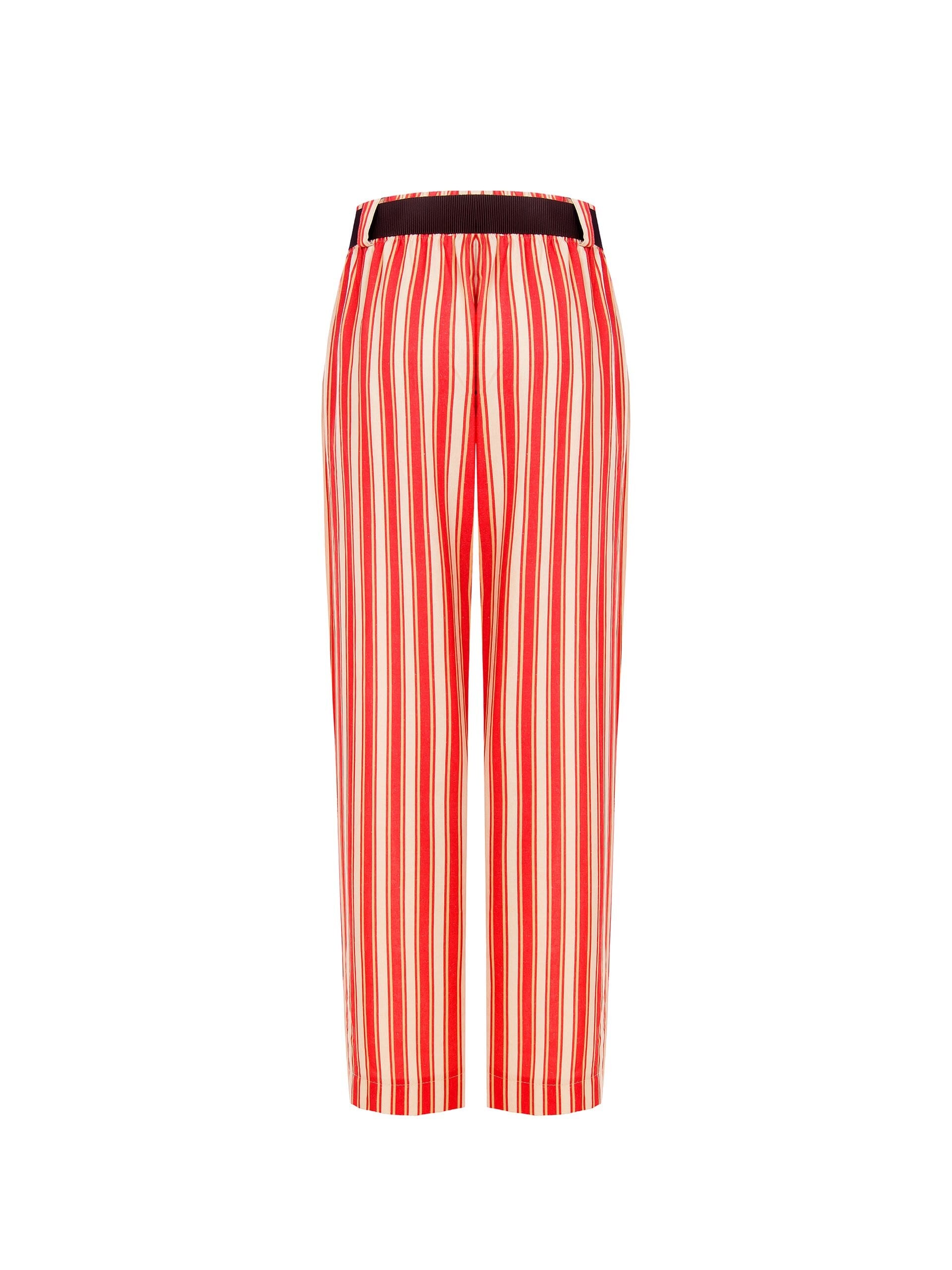 Pantaloni Larghi In Misto Viscosa E Lino Con Cintura Abbinata E Tasche Rinascimento