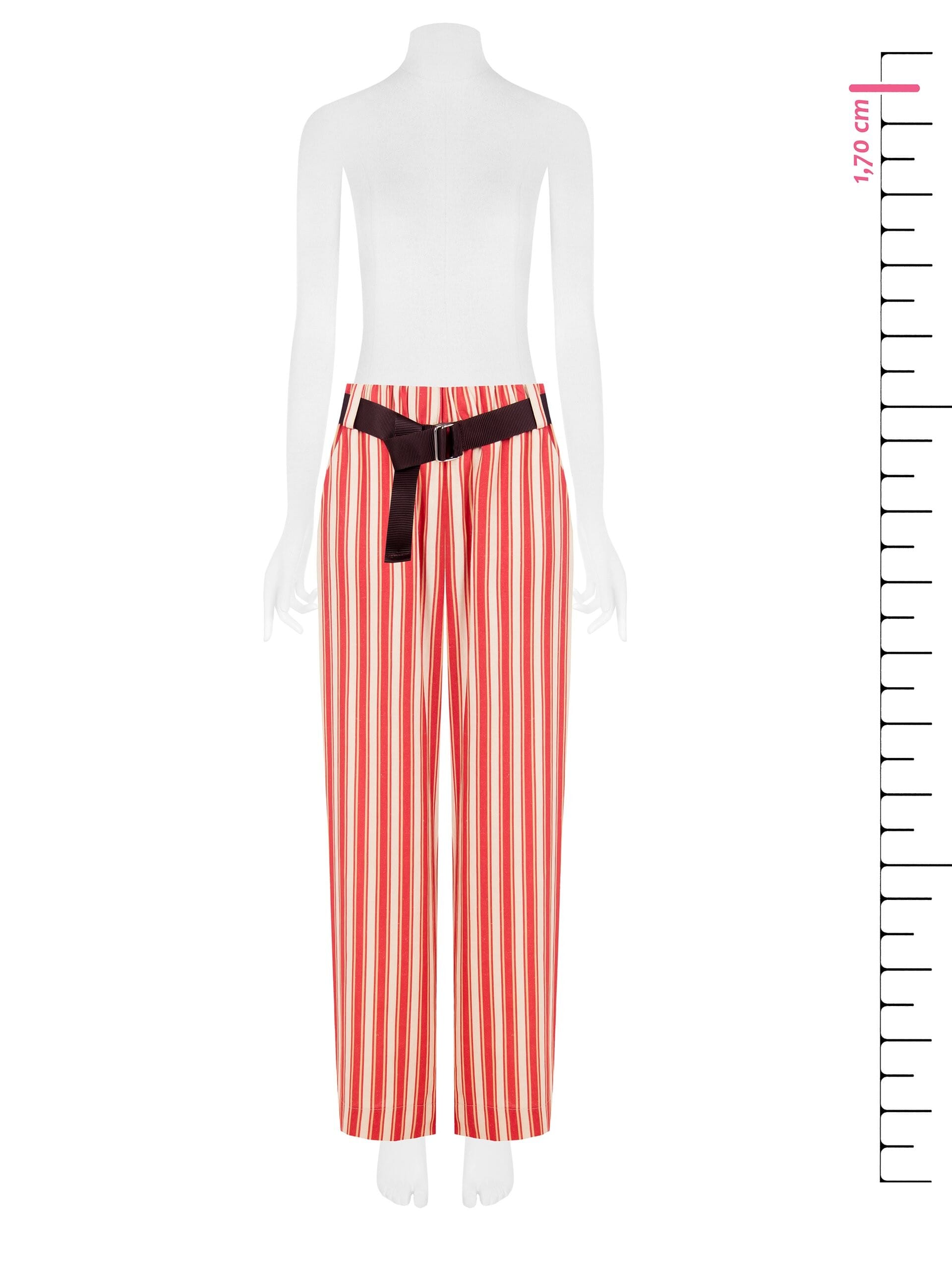 Pantaloni Larghi In Misto Viscosa E Lino Con Cintura Abbinata E Tasche Rinascimento