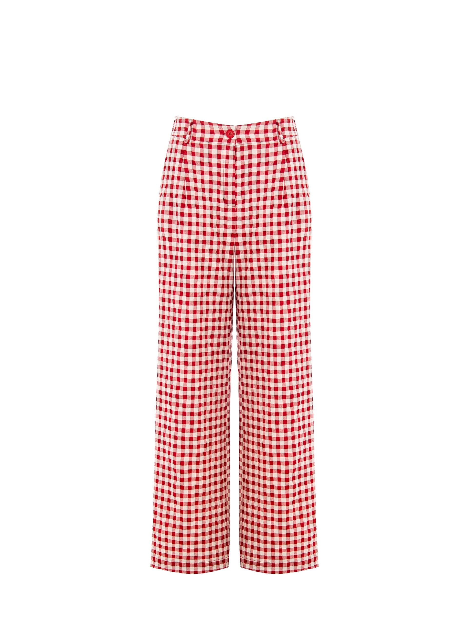 Pantaloni Palazzo A Quadretti Con Tasche Ed Elastico Dietro Rinascimento