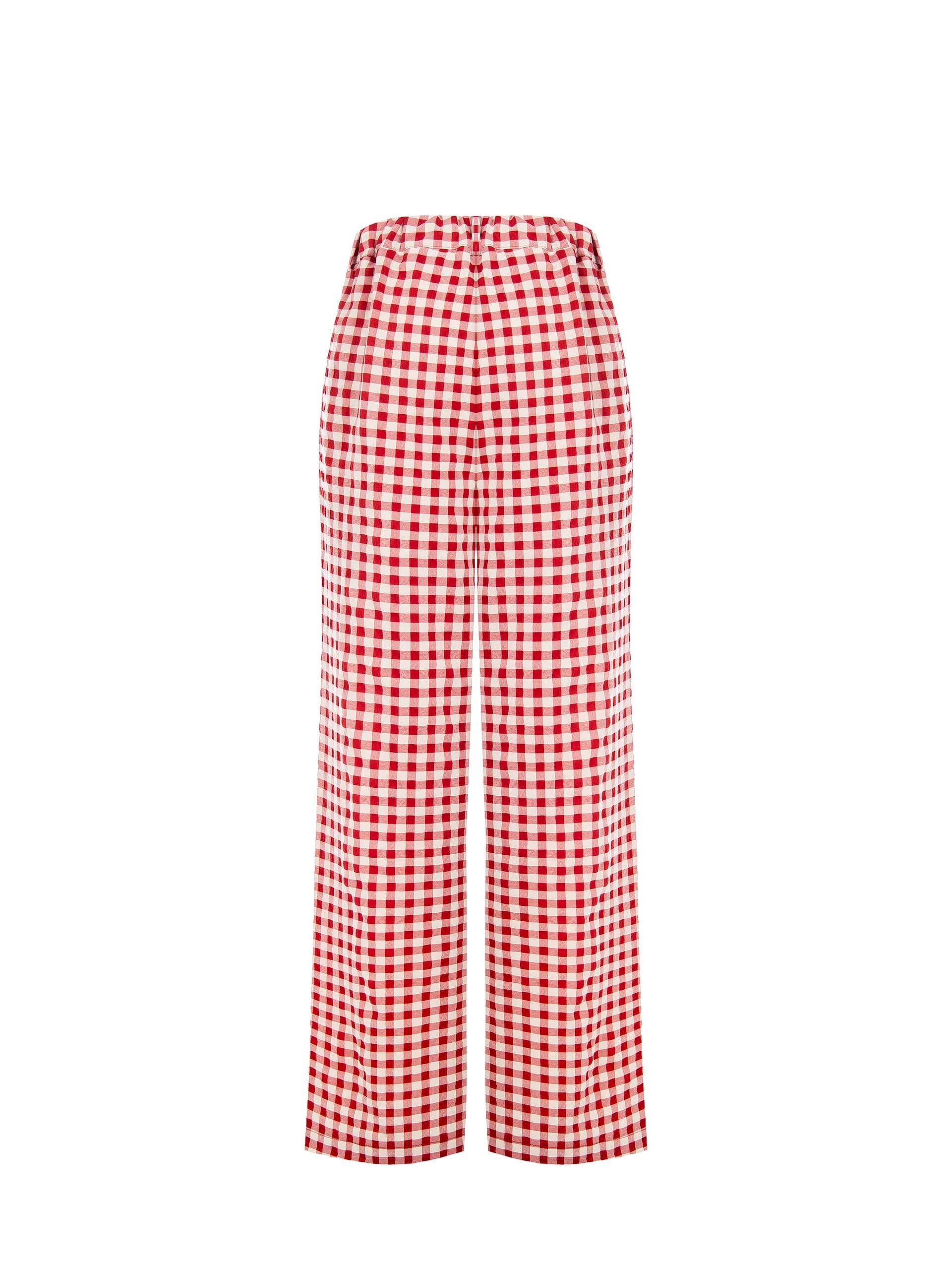 Pantaloni Palazzo A Quadretti Con Tasche Ed Elastico Dietro Rinascimento