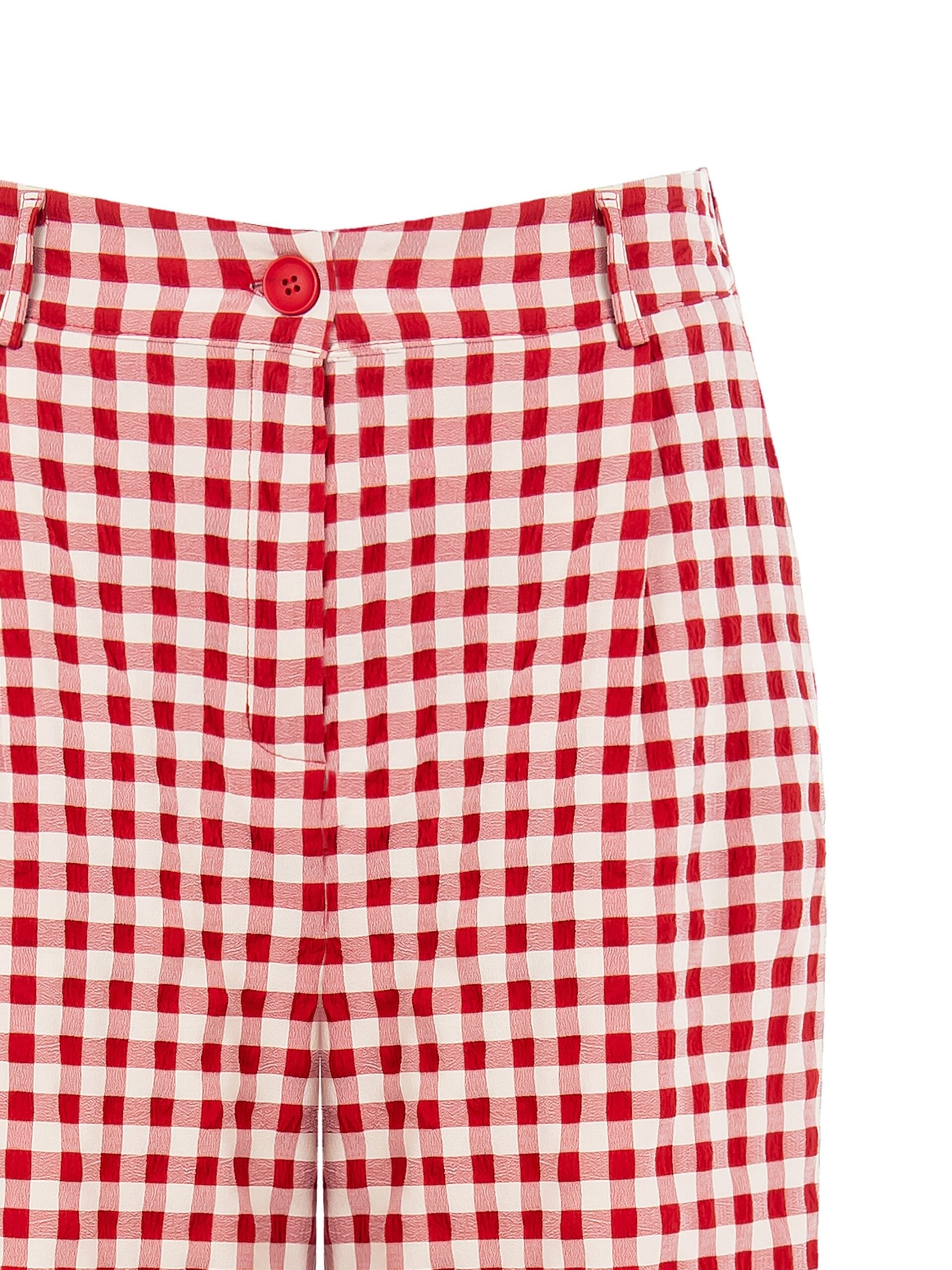 Pantaloni Palazzo A Quadretti Con Tasche Ed Elastico Dietro Rinascimento