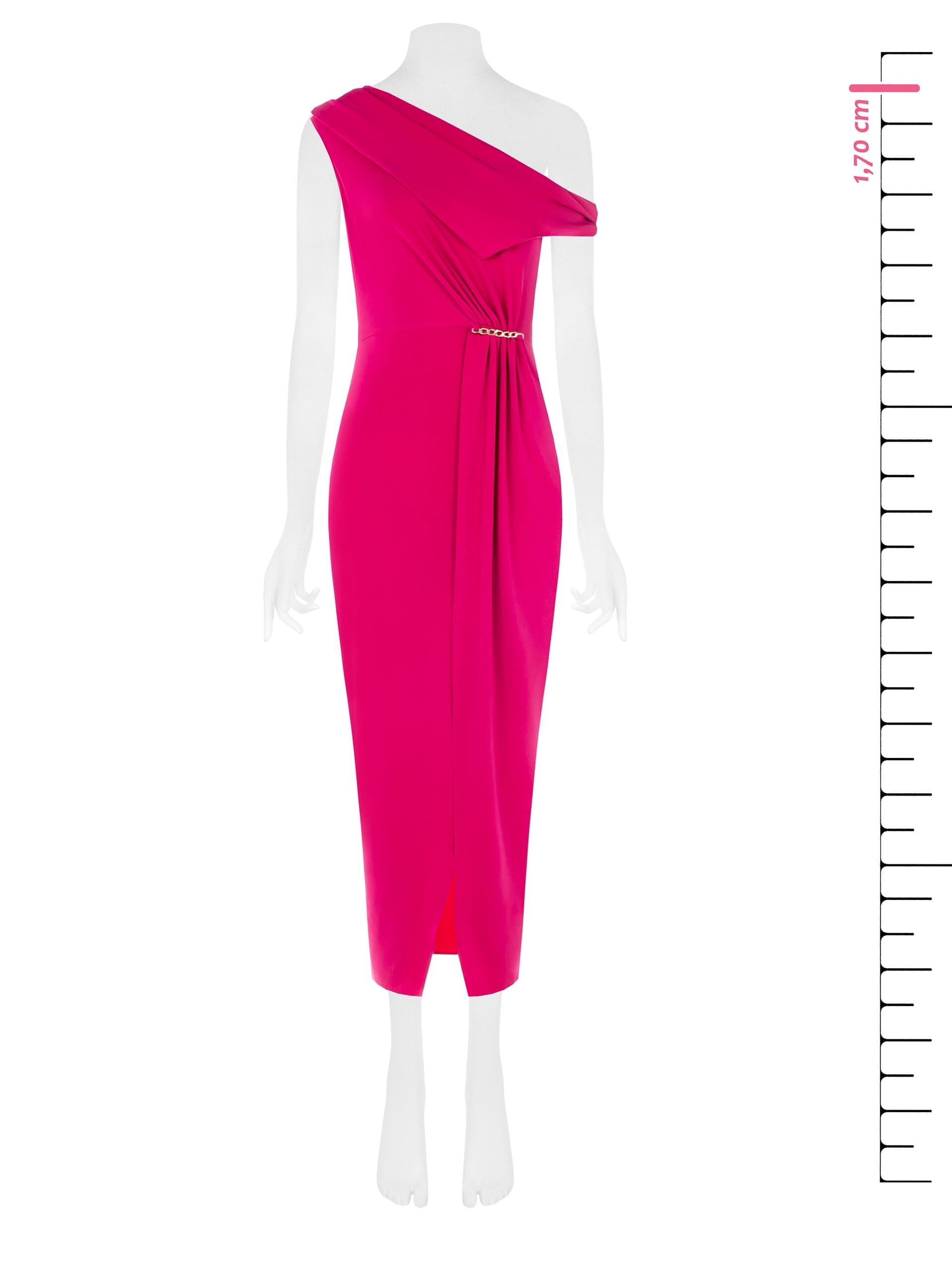 Abito Lungo Asimmetrico In Maglia Con Dettaglio Catena Rinascimento