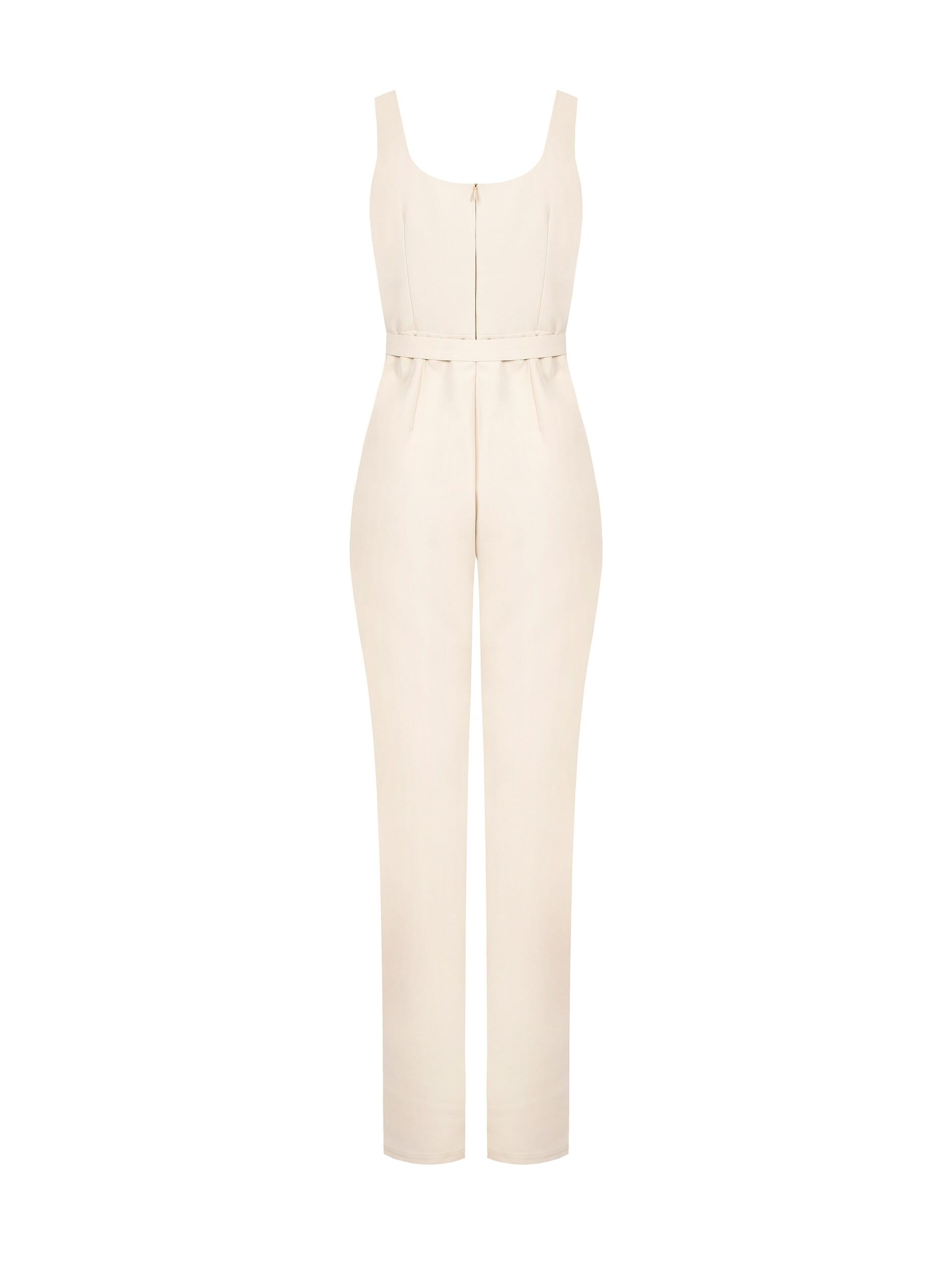 Tuta Intera Palazzo In Tessuto Bi-Stretch Con Cintura Rigida Coordinata Rinascimento