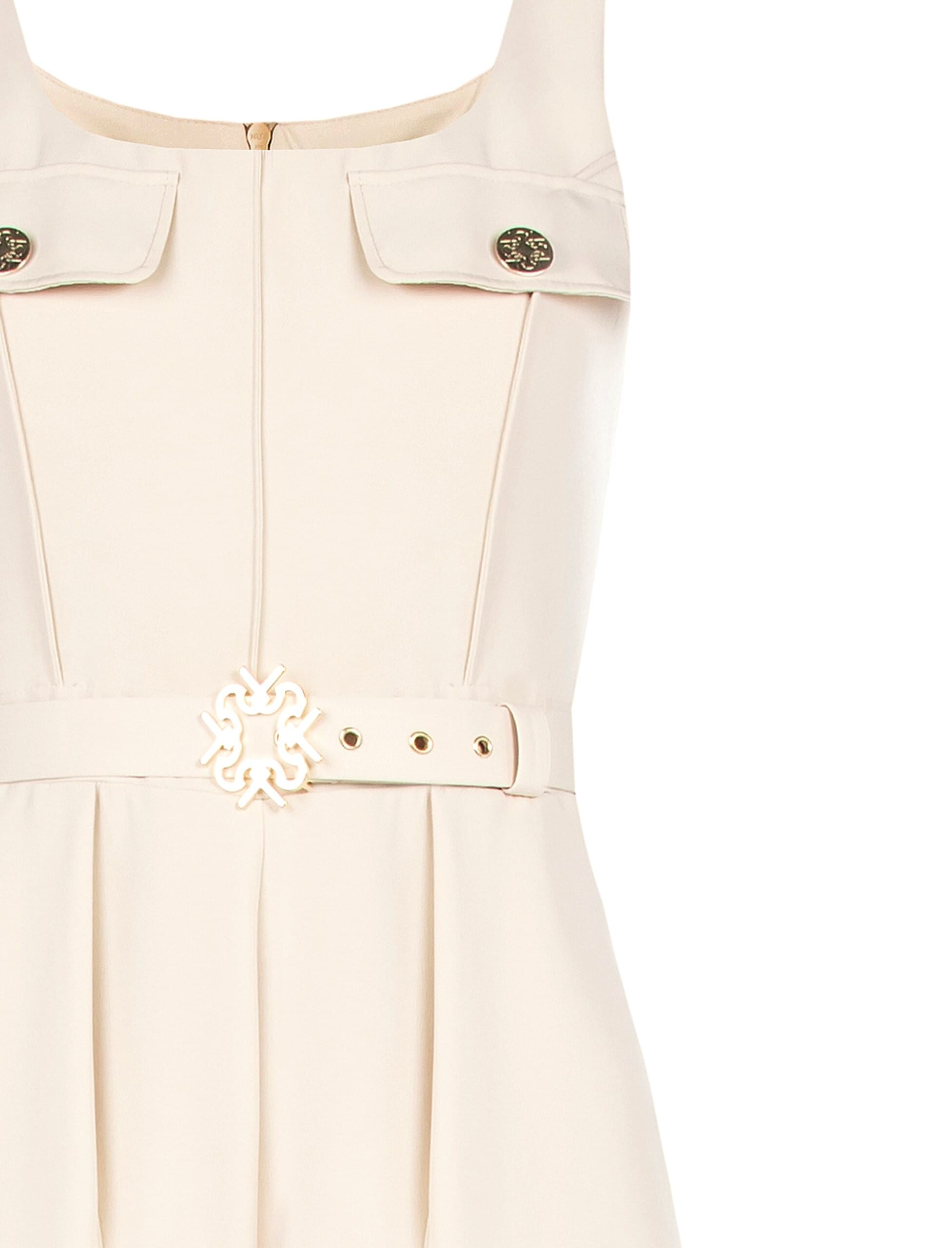 Tuta Intera Palazzo In Tessuto Bi-Stretch Con Cintura Rigida Coordinata Rinascimento