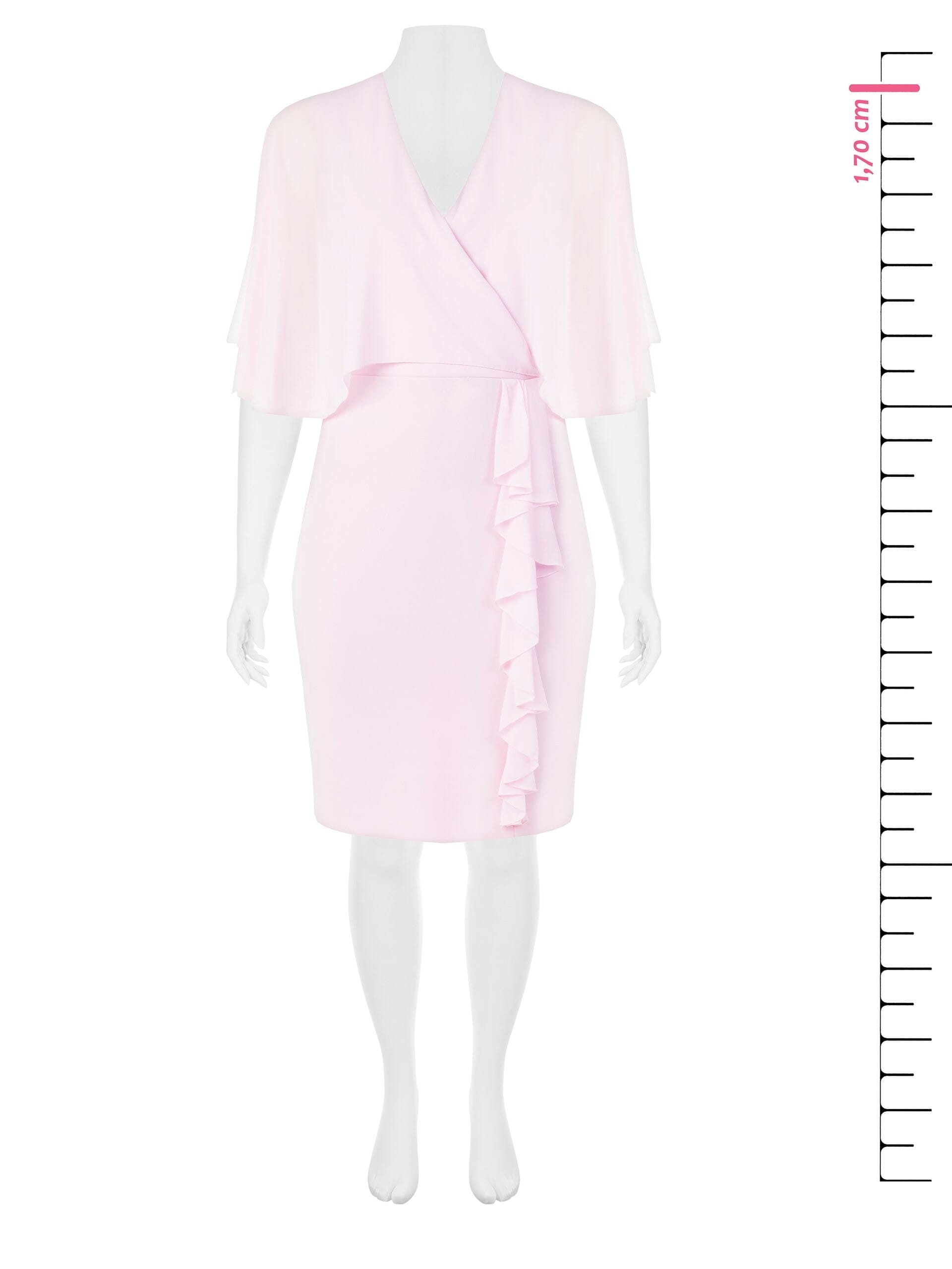 Abito A Tubino In Scuba Crepe Con Maniche A Mantella In Georgette Rinascimento Curvy