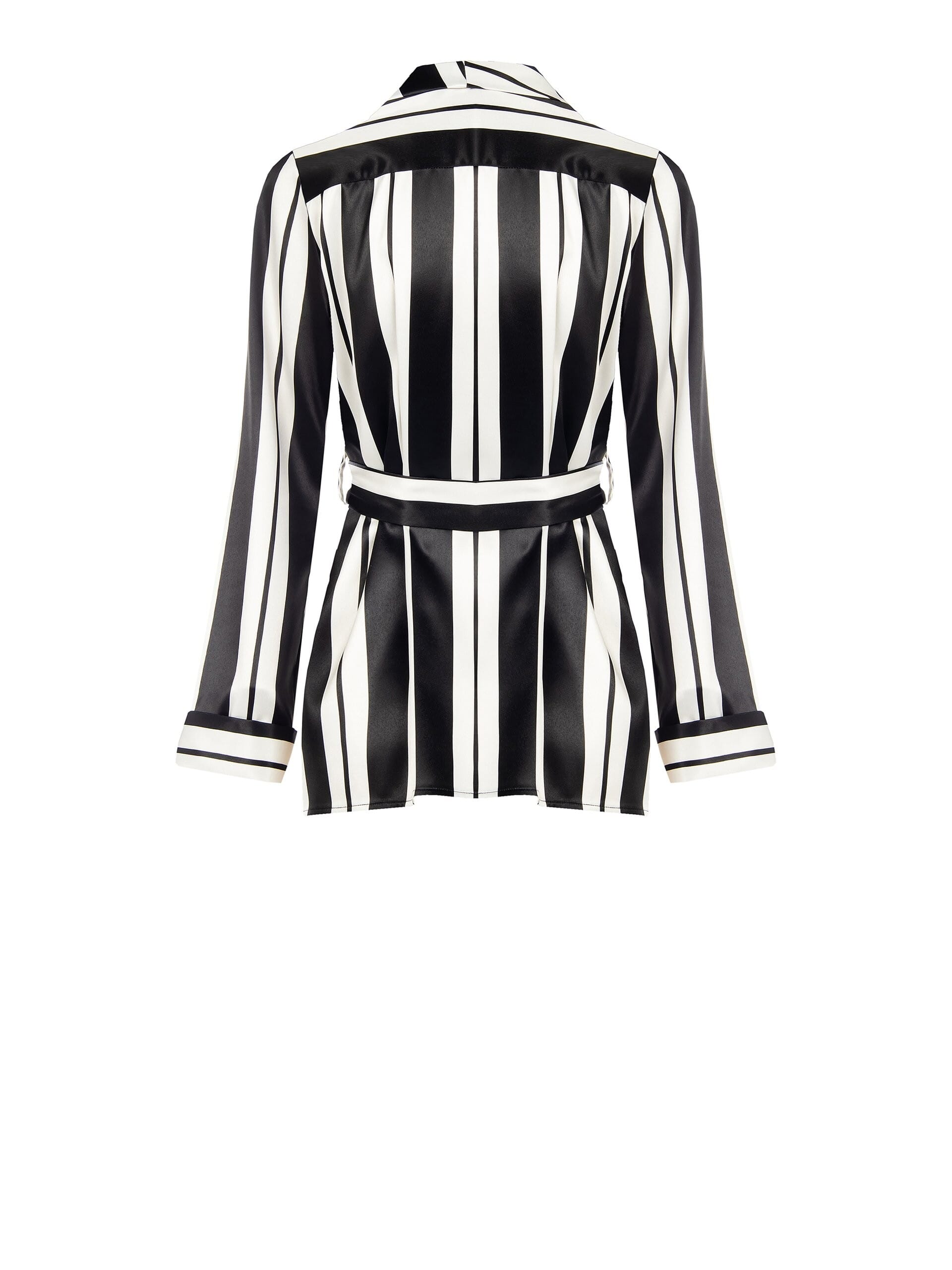 Giacca Aperta In Raso Con Spacchi Laterali E Cintura Coordinata Rinascimento