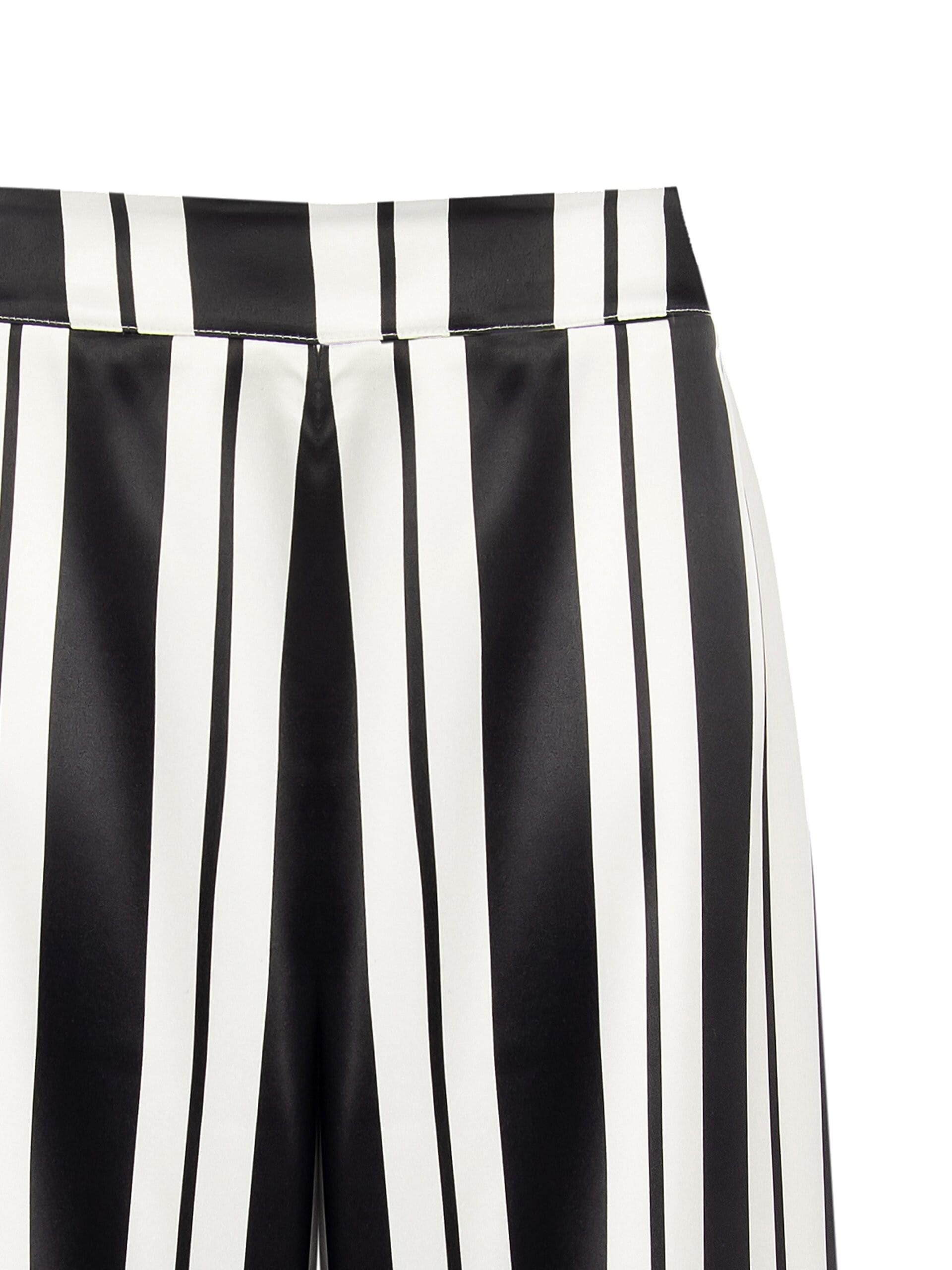 Pantaloni Palazzo In Raso Con Zip Rinascimento