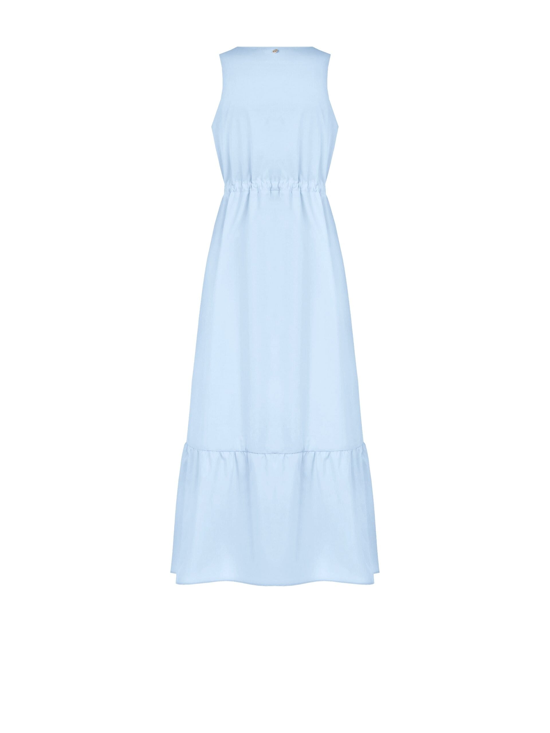 Abito Lungo In Cotone Con Coulisse In Vita E Scollo A V Rinascimento