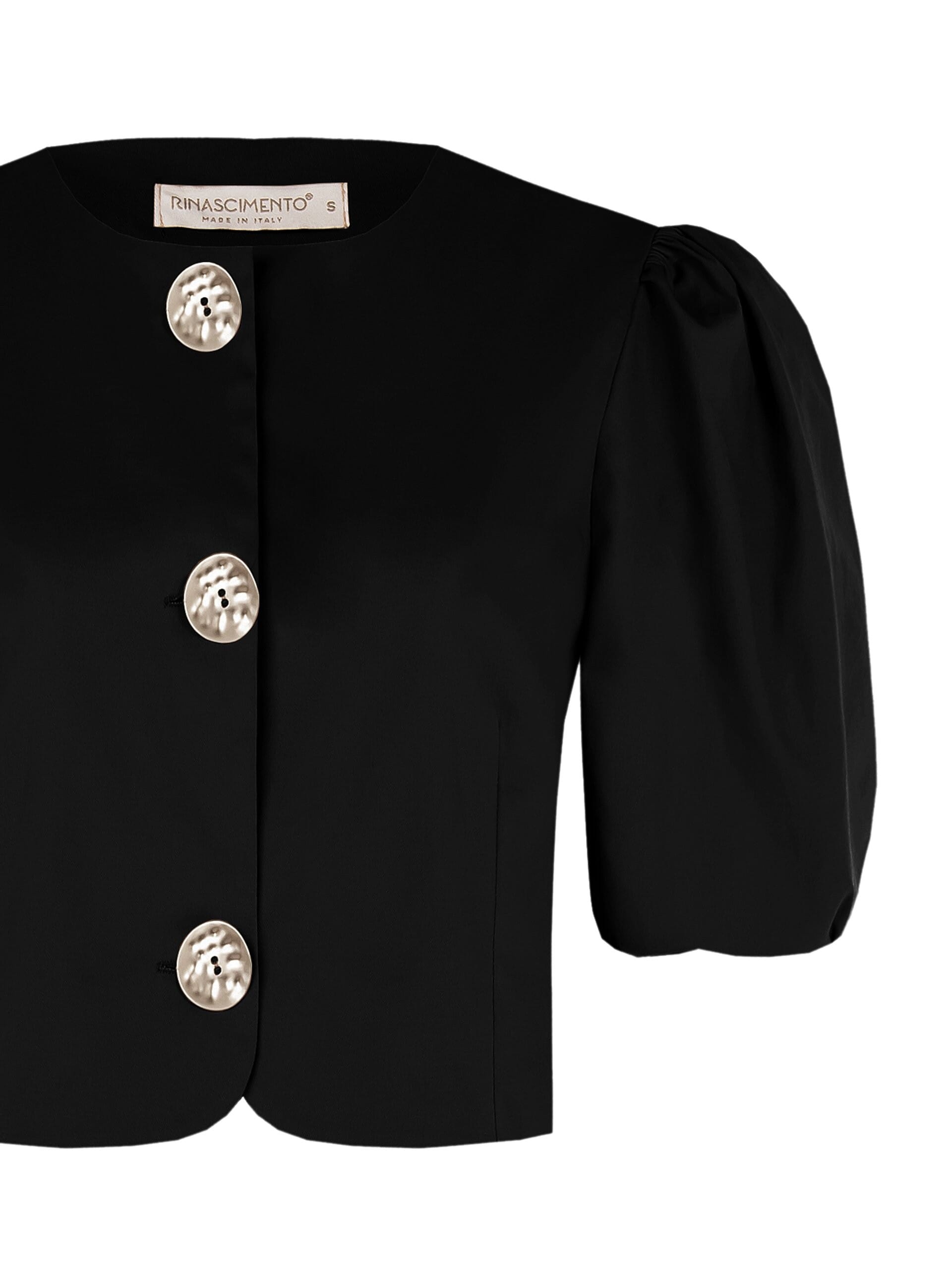 Giacca Corta In Tessuto Elasticizzato Con Maxi Bottoni Rinascimento