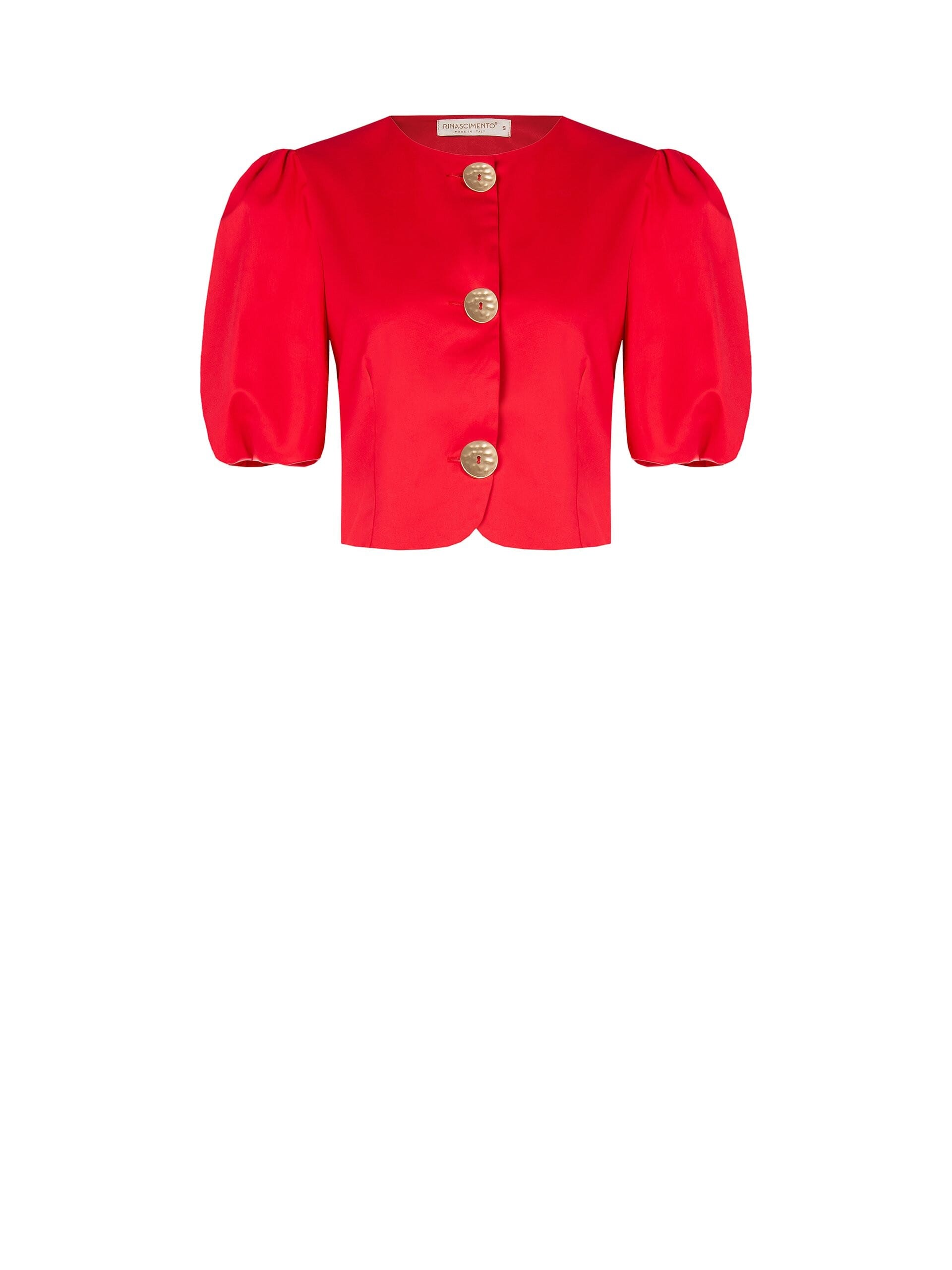 Giacca Corta In Tessuto Elasticizzato Con Maxi Bottoni Rinascimento