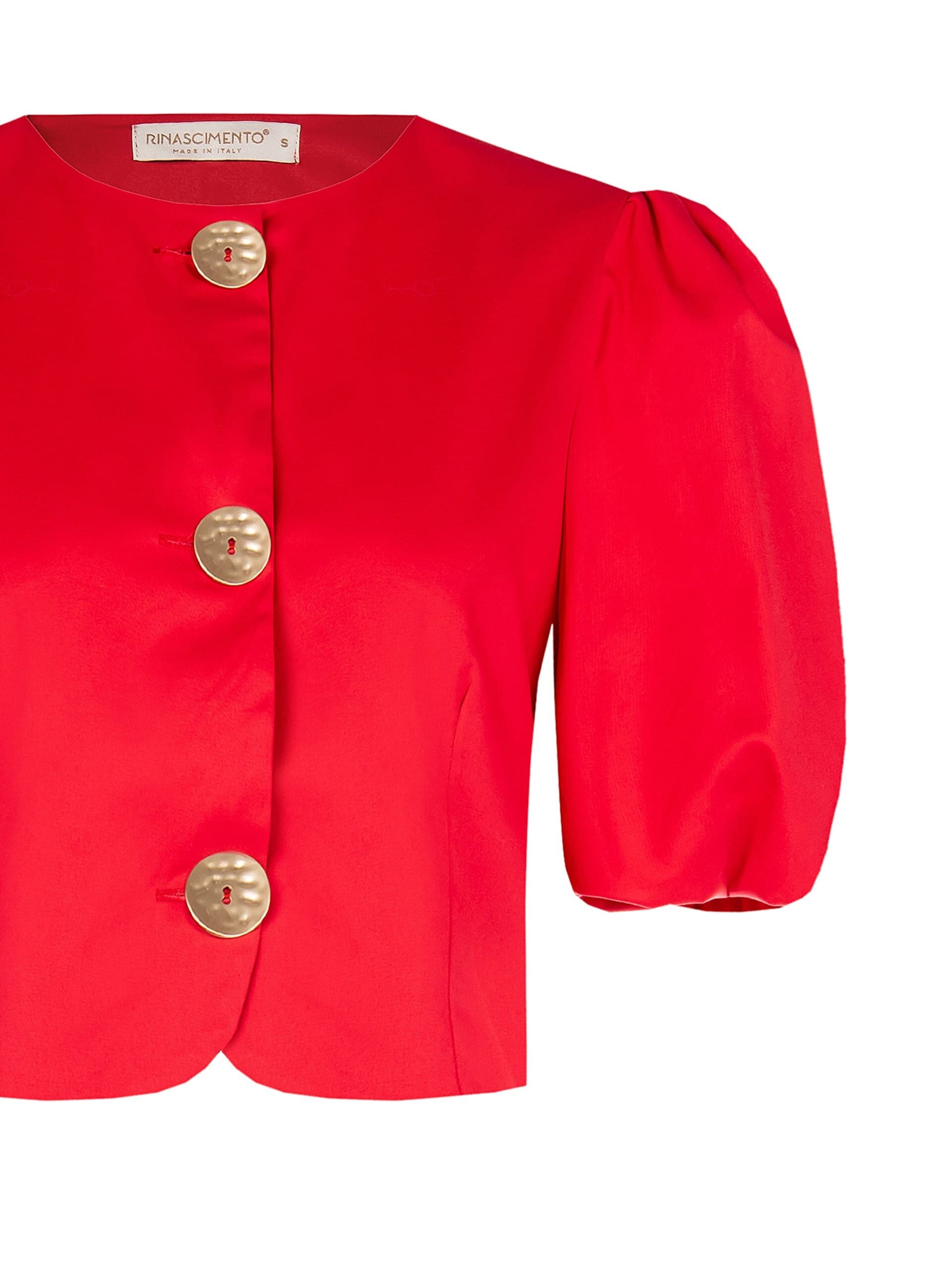Giacca Corta In Tessuto Elasticizzato Con Maxi Bottoni Rinascimento